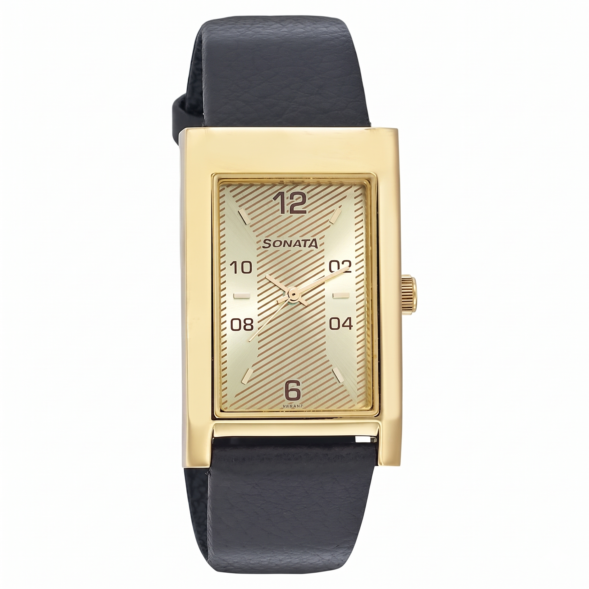Sonata NC7095YL01 | Sonata Quartz Analog Champagne Dial Leather Strap Watch for Men