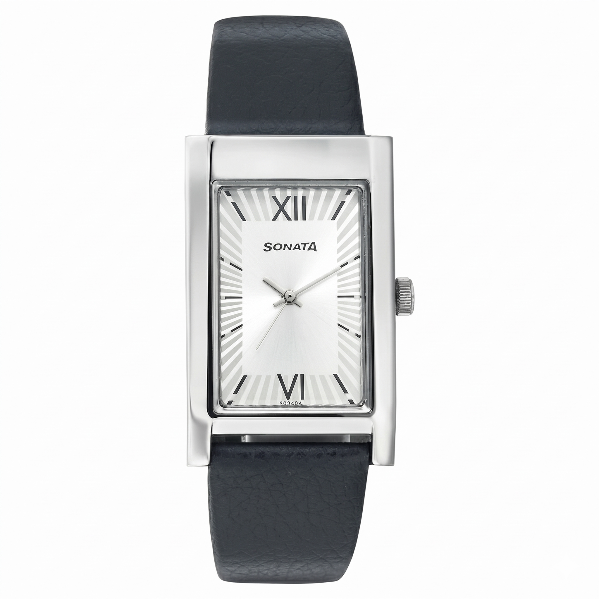 Sonata 7095SL | Sonata Quartz Analog Silver Dial Leather Strap Watch for Men