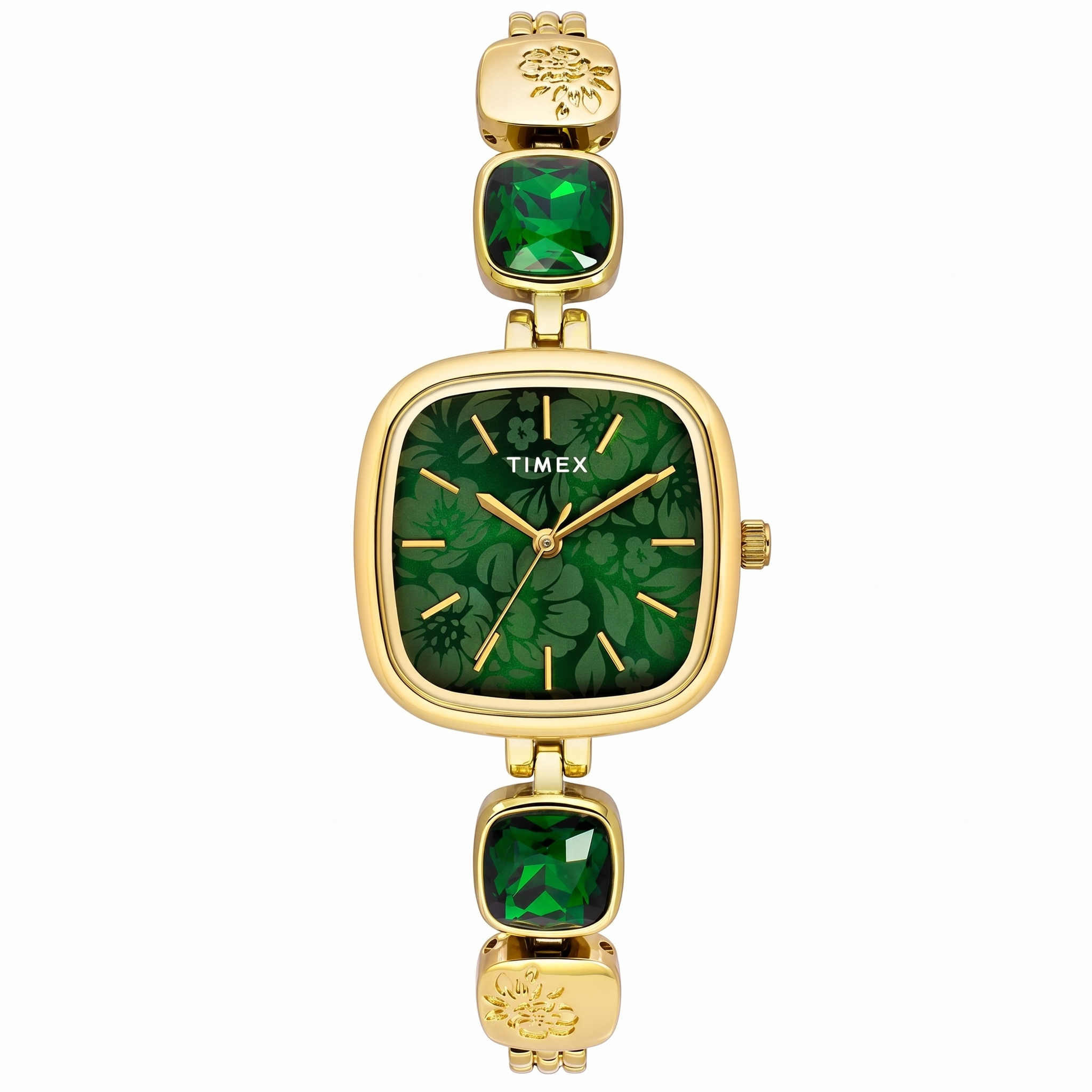 Timex TWEL21000 | TIMEX Fria Women Green Square Dial Analog Watch