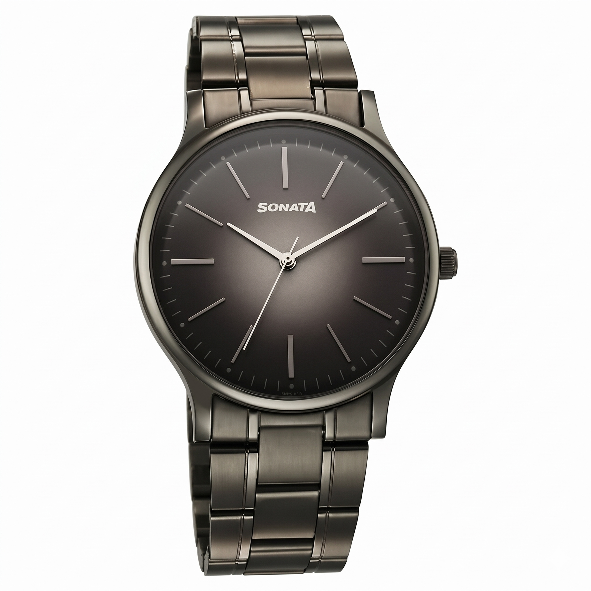 Sonata 77105QM07 | Sonata Aspire Quartz Analog Grey Dial Stainless Steel Strap Watch For Men