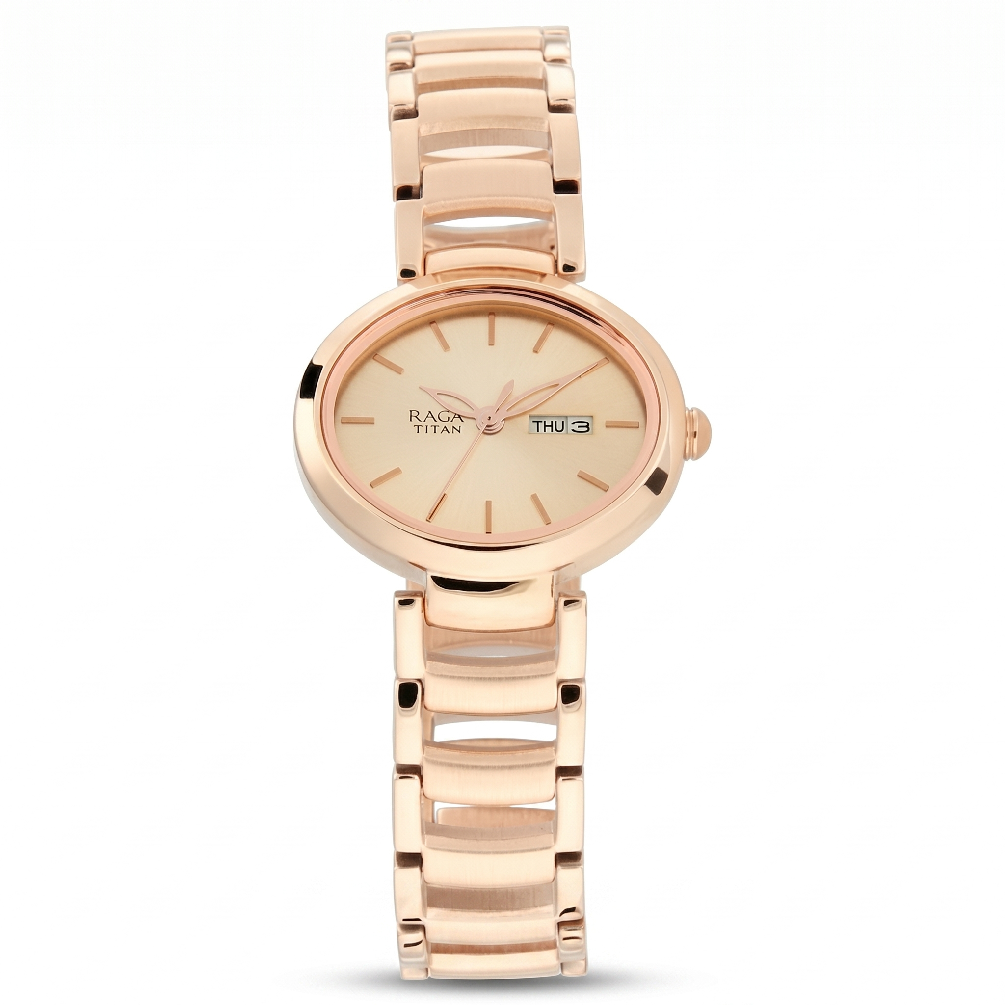 Titan 2620WM01 | Titan Raga Viva Rose Gold Dial Women Watch With Metal Strap