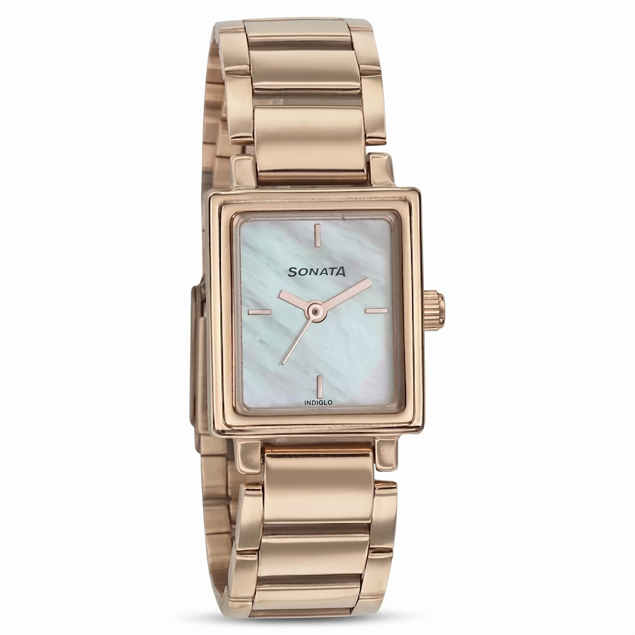 Sonata 8080WM01 | Sonata Blush Mother of Pearl Dial Women Watch With Stainless Steel Strap