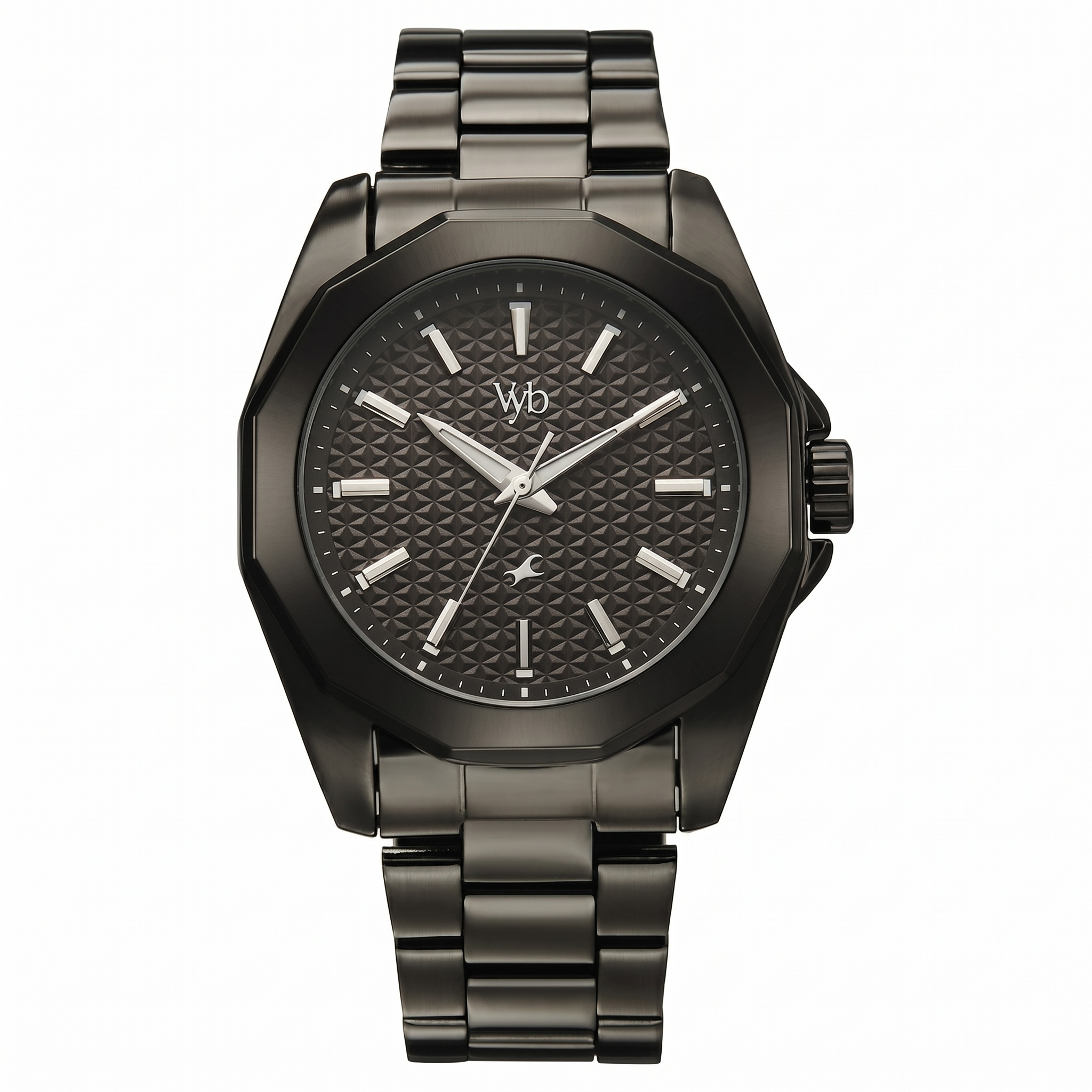Fastrack FV30040QM01W | Vyb Challenger By Fastrack Quartz Analog Grey Dial Grey Stainless Steel Strap Watch For Guys