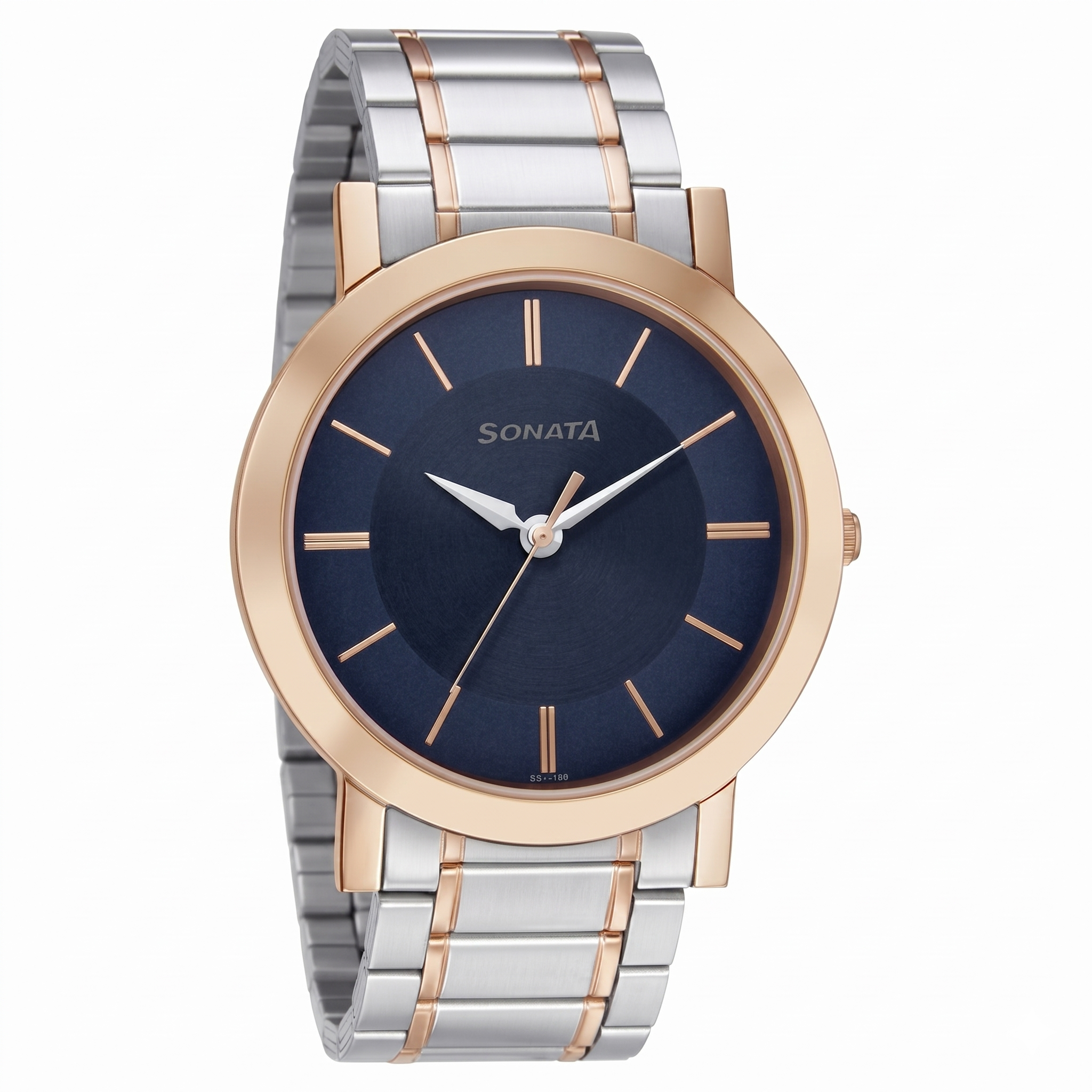 Sonata NR77108KM02W | Sonata Quartz Analog Blue Dial Stainless Steel Strap Watch for Men