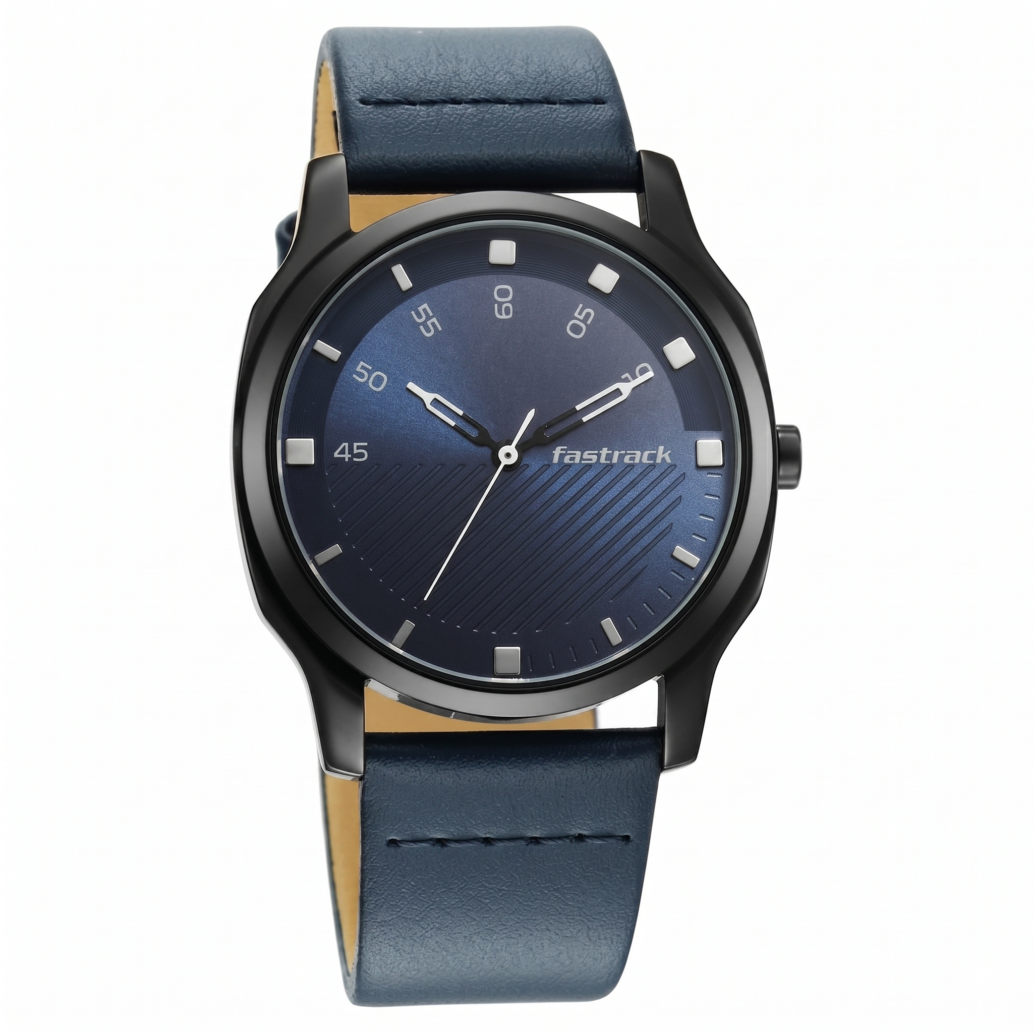 Fastrack 3255NL03 | Fastrack Stunners Quartz Analog Blue Dial Leather Strap Watch for Guys