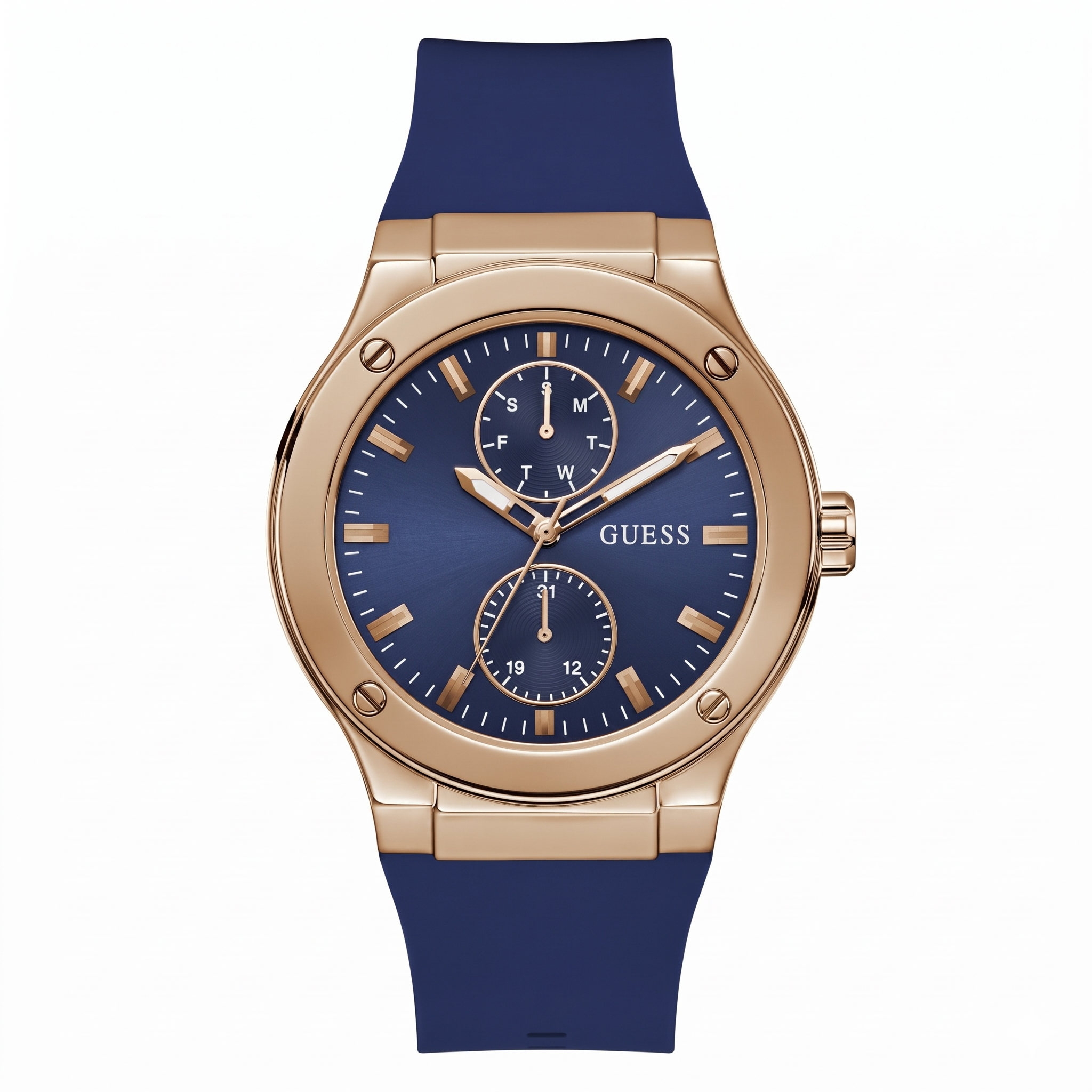 Guess GW0491G4 | Gd Jet Men Quartz Blue Dial Analog Silicone Strap Watch
