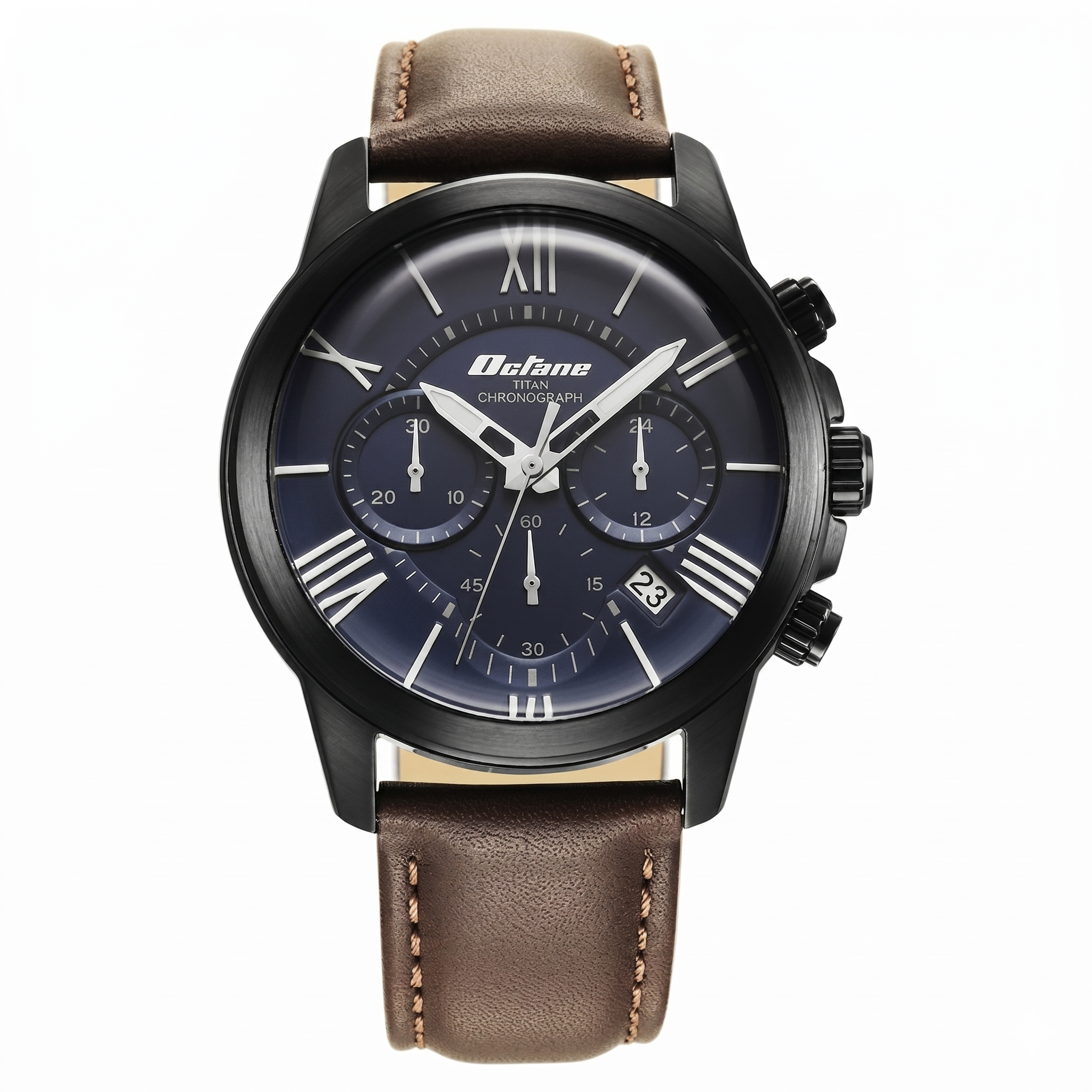 Titan 90152NL01 | Titan Quartz Chronograph Blue Dial Leather Strap Watch for Men