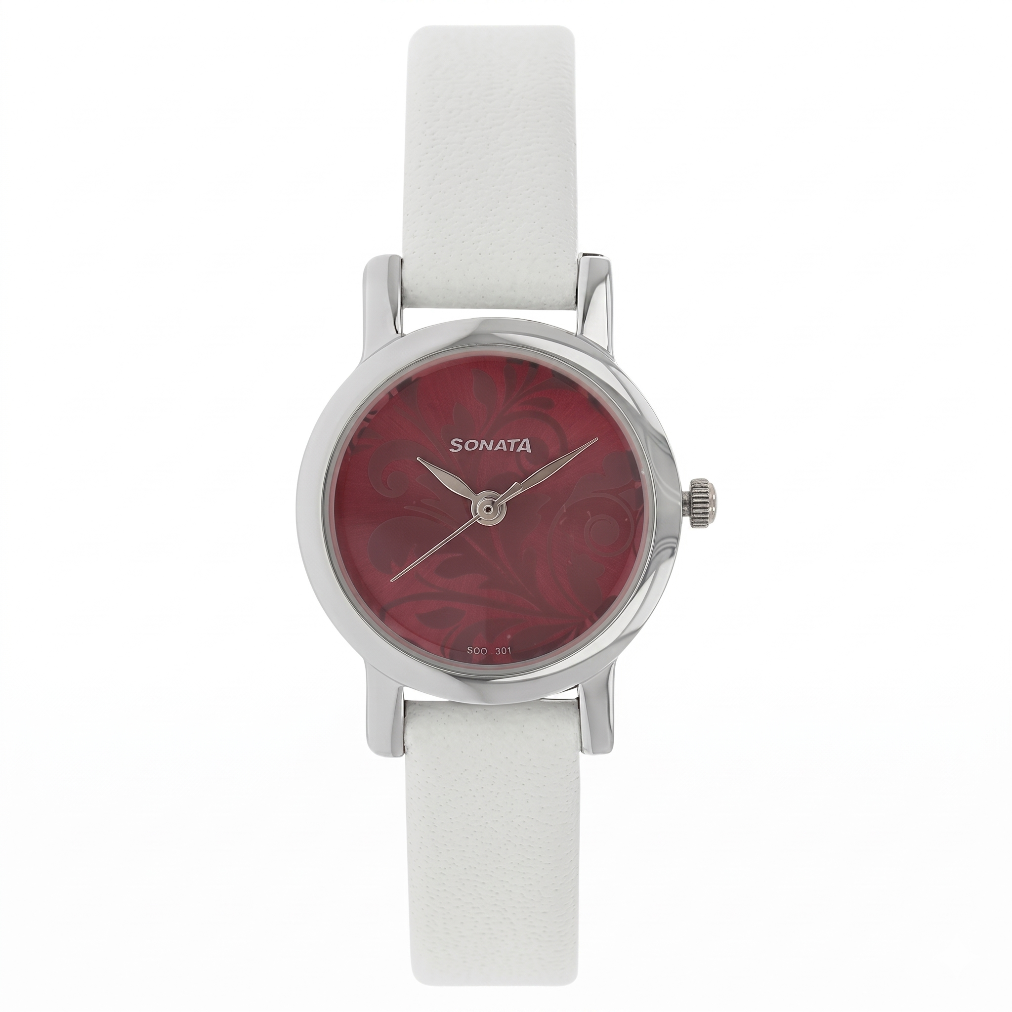 Sonata 8976SL03 | Sonata Quartz Analog Pink Dial Leather Strap Watch for Women