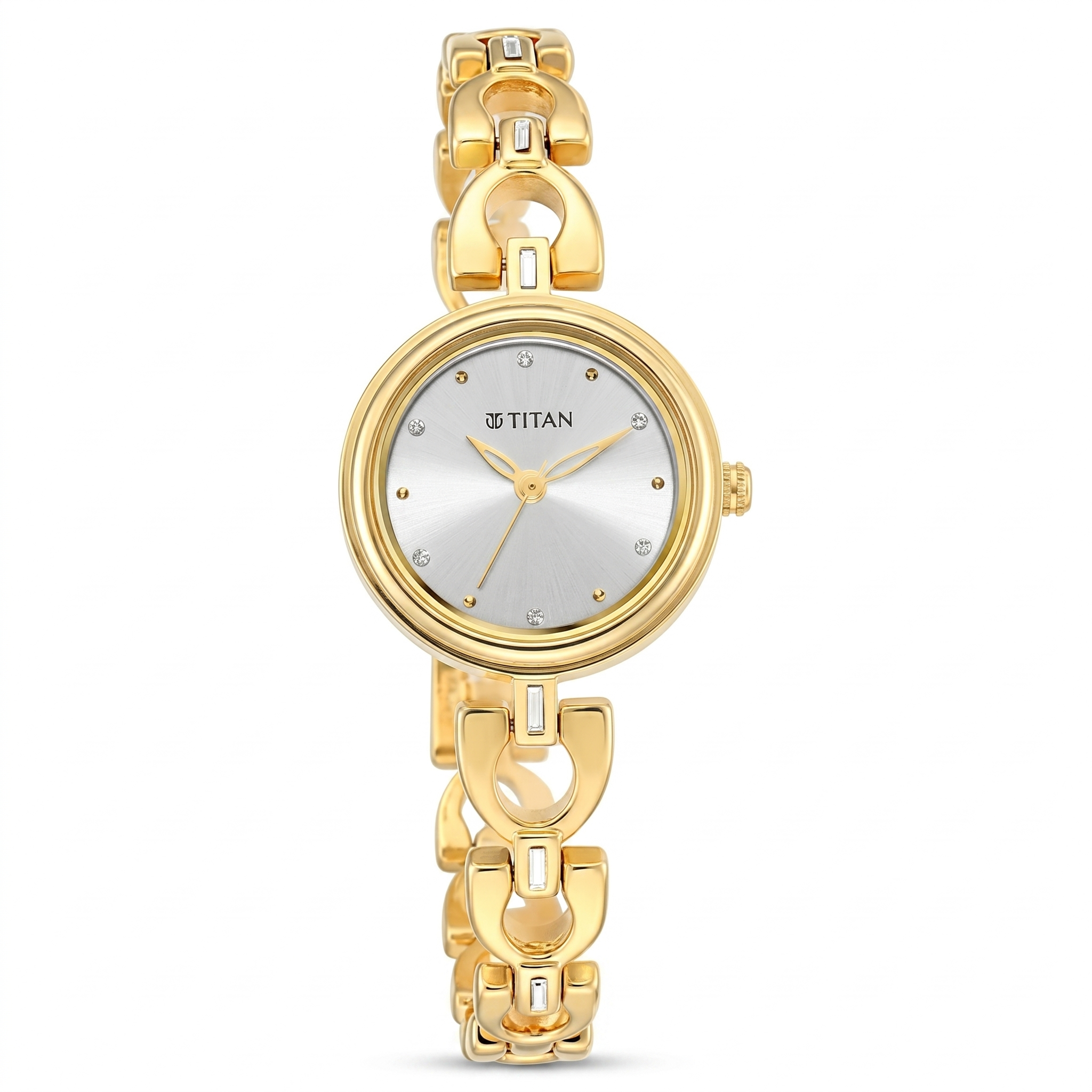 Titan 2601YM04 | Titan Lagan Silver Dial Analog Metal Strap Watch for Women