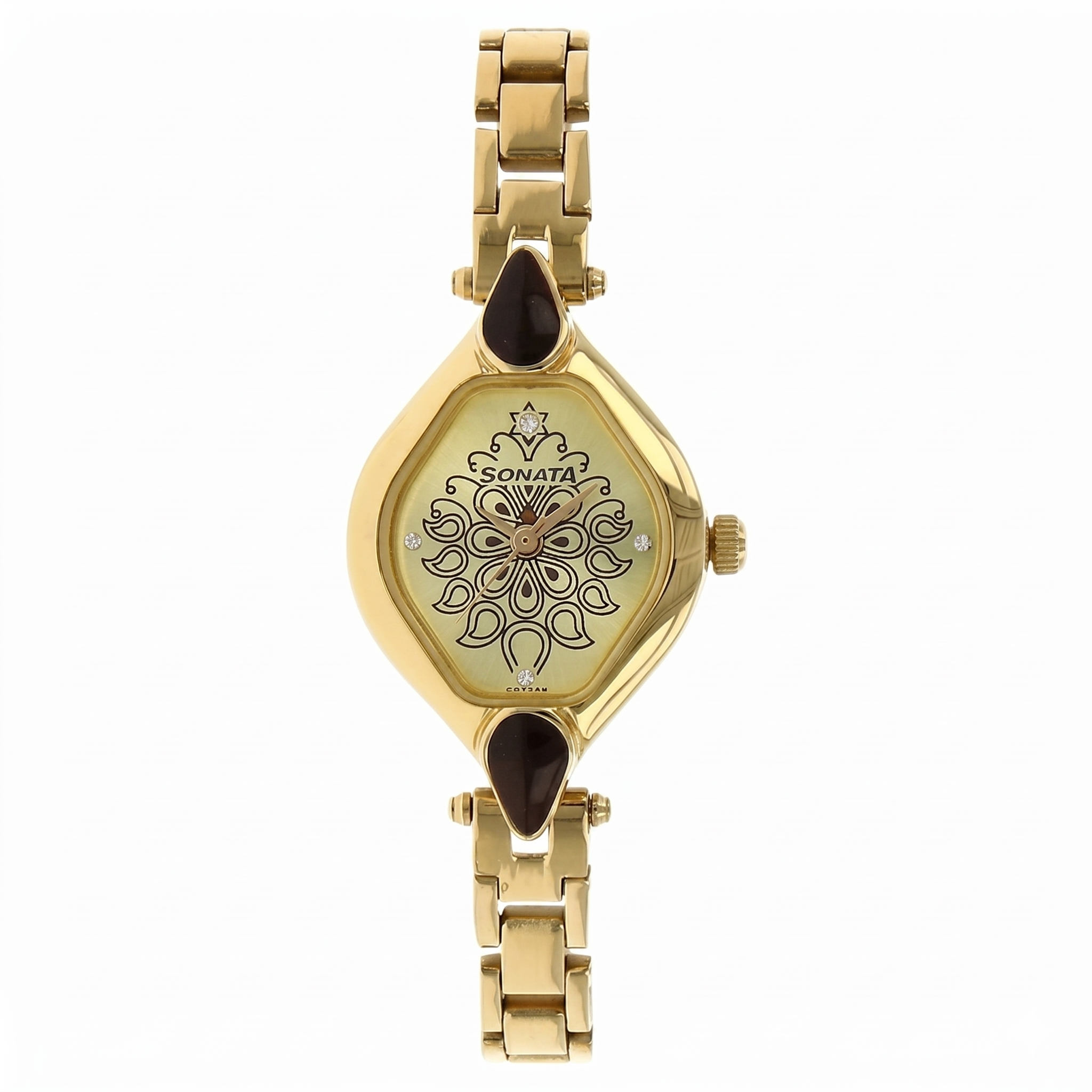 Sonata NJ8063YM06C | Sonata Quartz Analog Champagne Dial Stainless Steel Strap Watch for Women