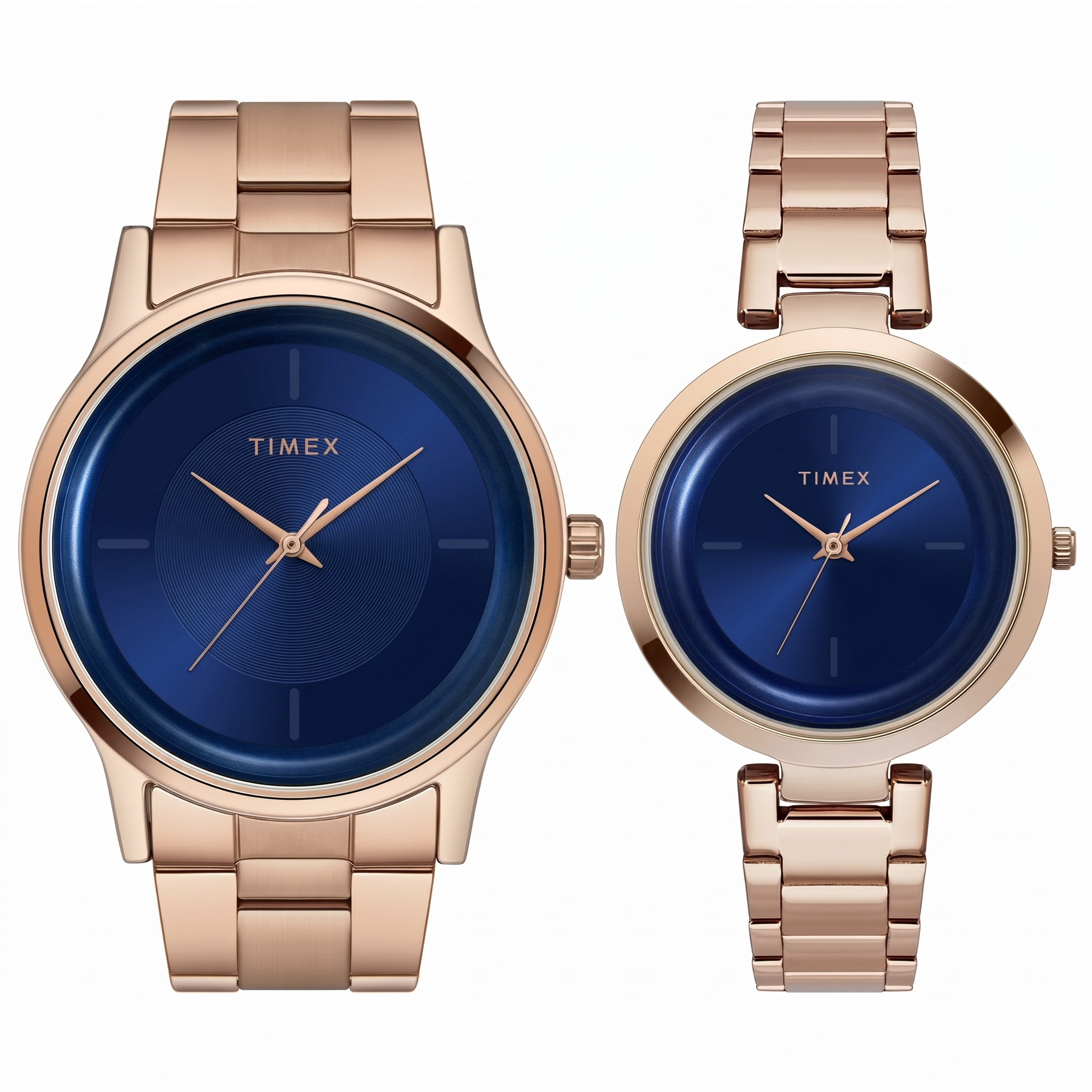 Timex TW00PR296 | Timex Fashion Collection Premium Quality 3 Hands Pair's Analog Blue Dial Coloured Quartz Watch, Round Dial with 42 mm Case width