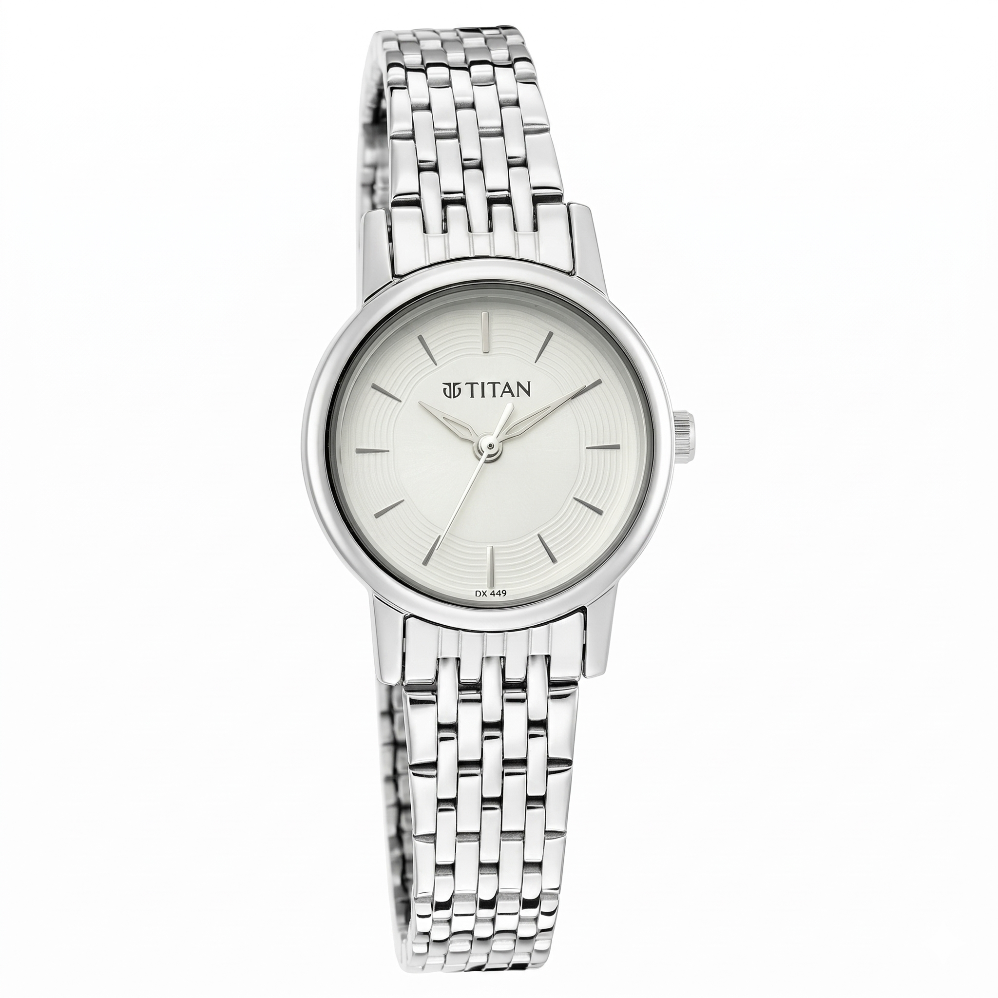 Titan 2593SM04 | Titan Quartz Analog Silver Dial Metal Strap Watch for Women