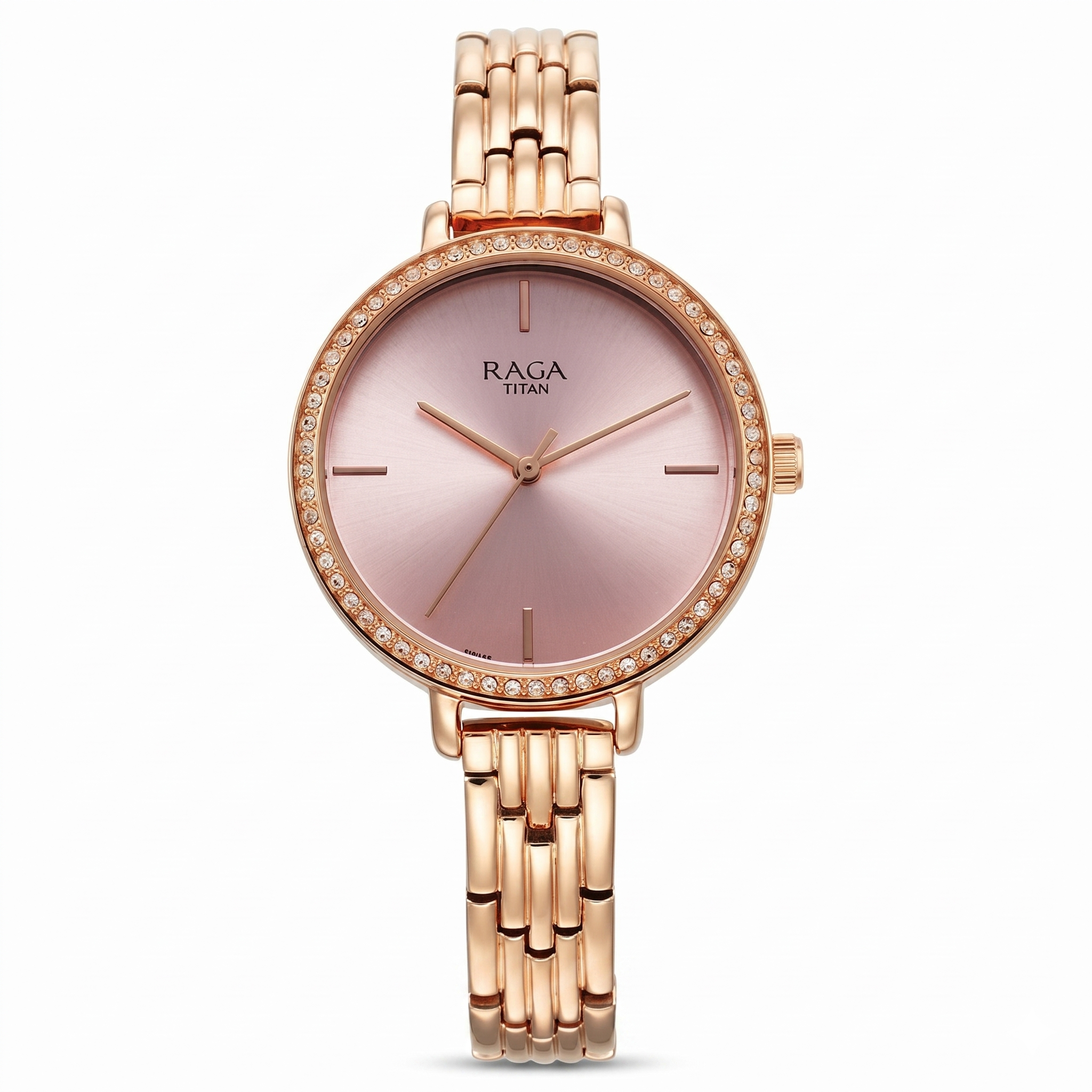 Titan 95286WM01 | Titan Raga Showstopper Quartz Analog Pink Dial Metal Strap Watch for Women