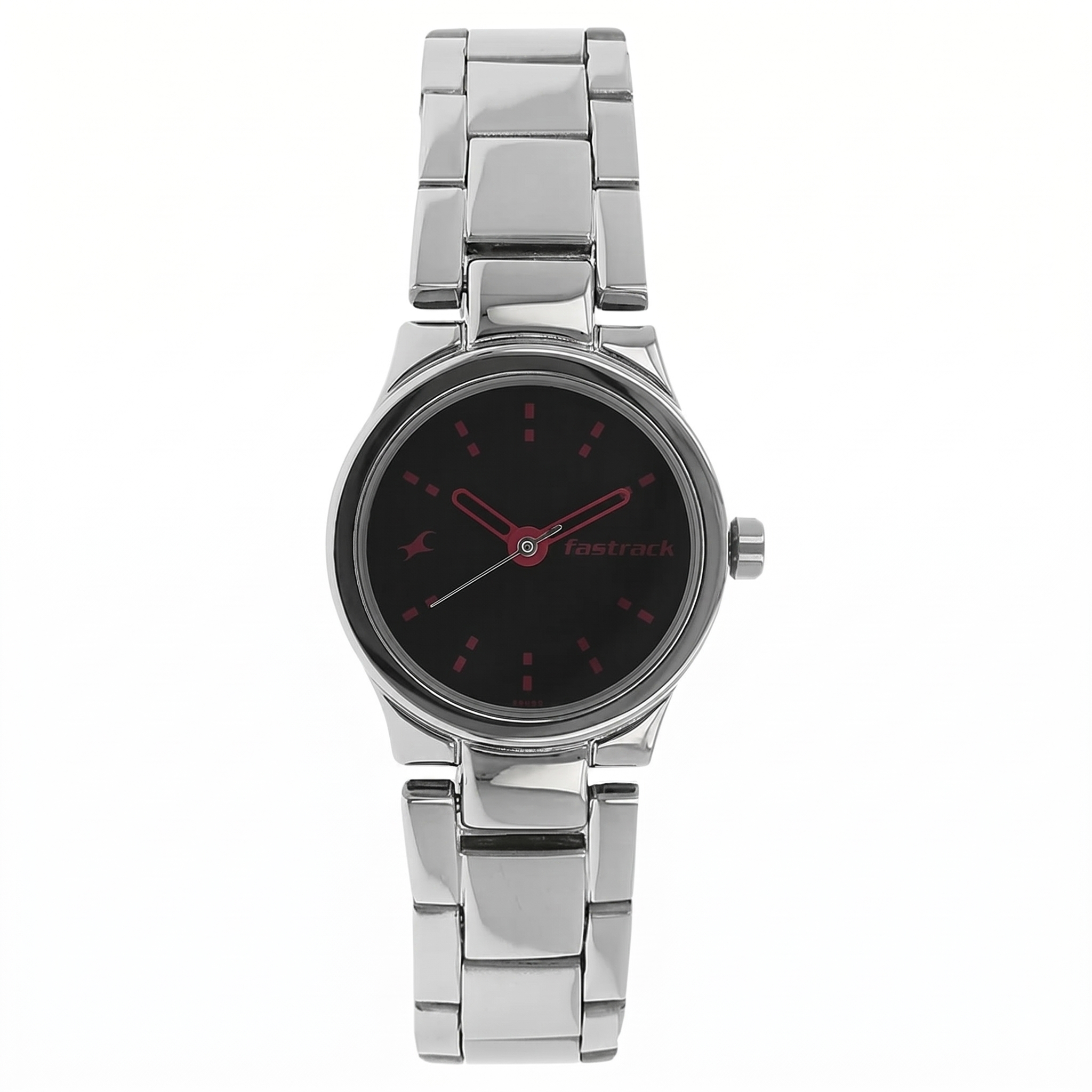 Fastrack NL6114SM02 | Fastrack Quartz Analog Black Dial Metal Strap Watch for Girls