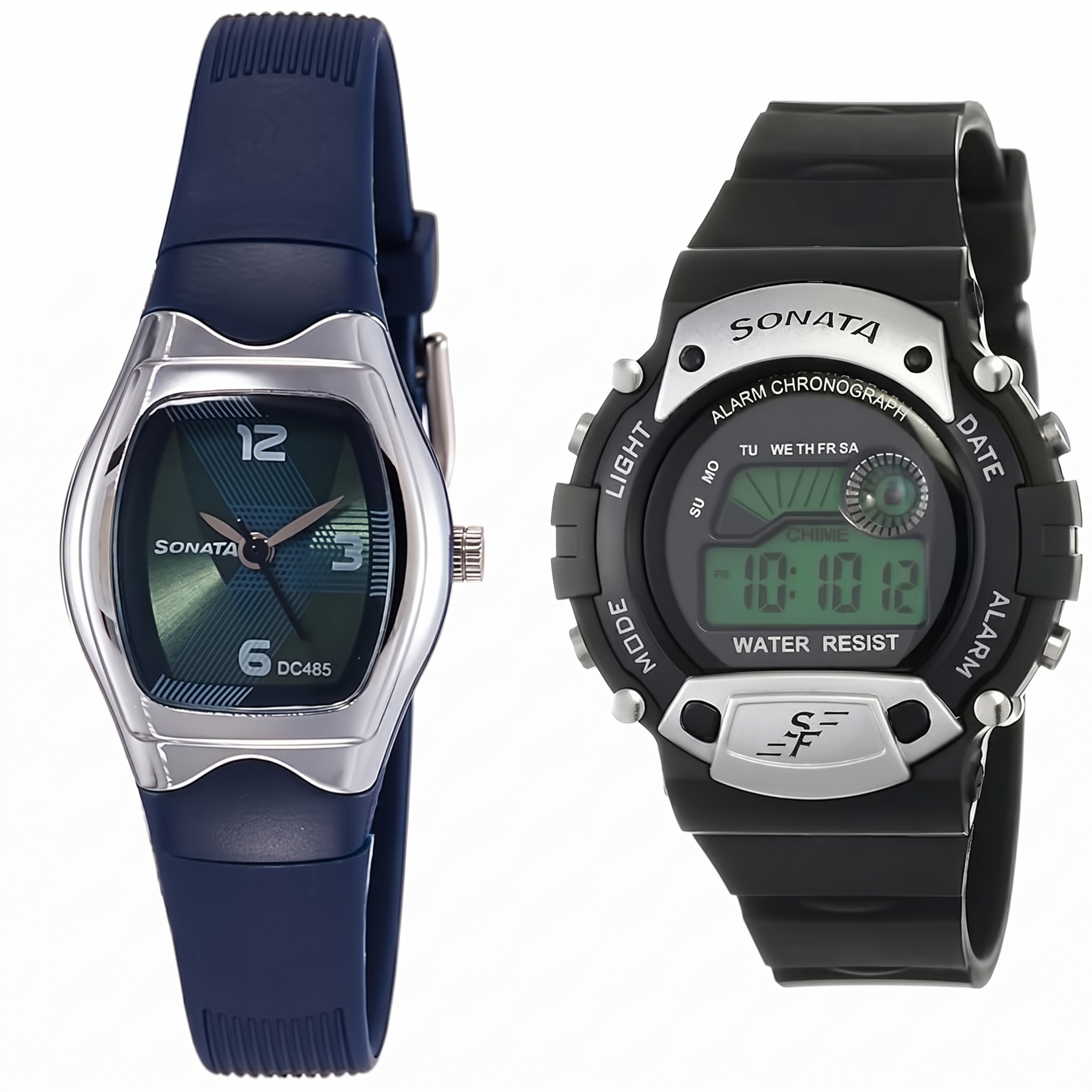 Sonata NJ8989PP02C | Sonata Men Rubber Analogue Green Dial & Digital Grey Dial