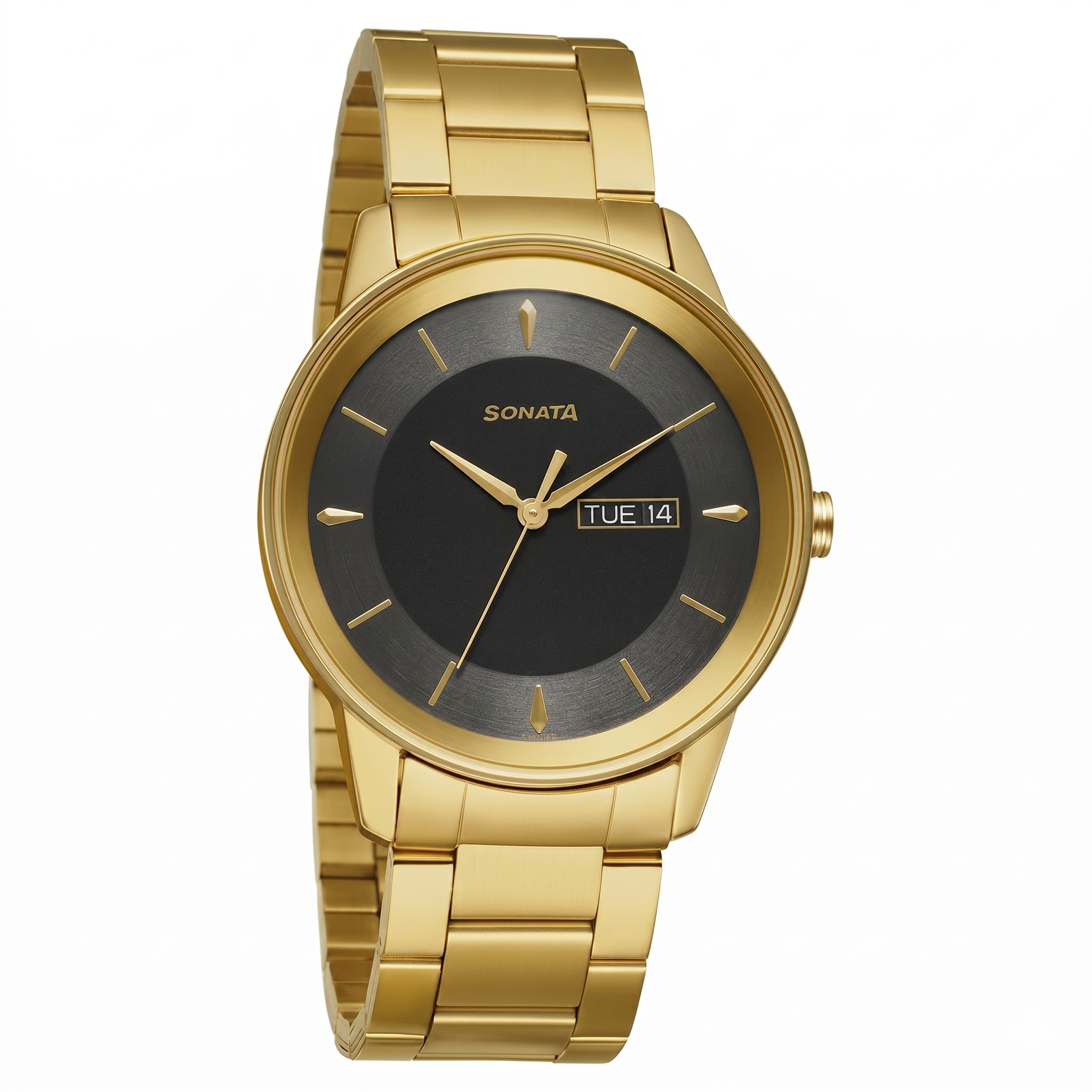 Sonata NR7133YM02 | Sonata Quartz Analog with Day and Date Grey Dial Stainless Steel Strap Watch for Men