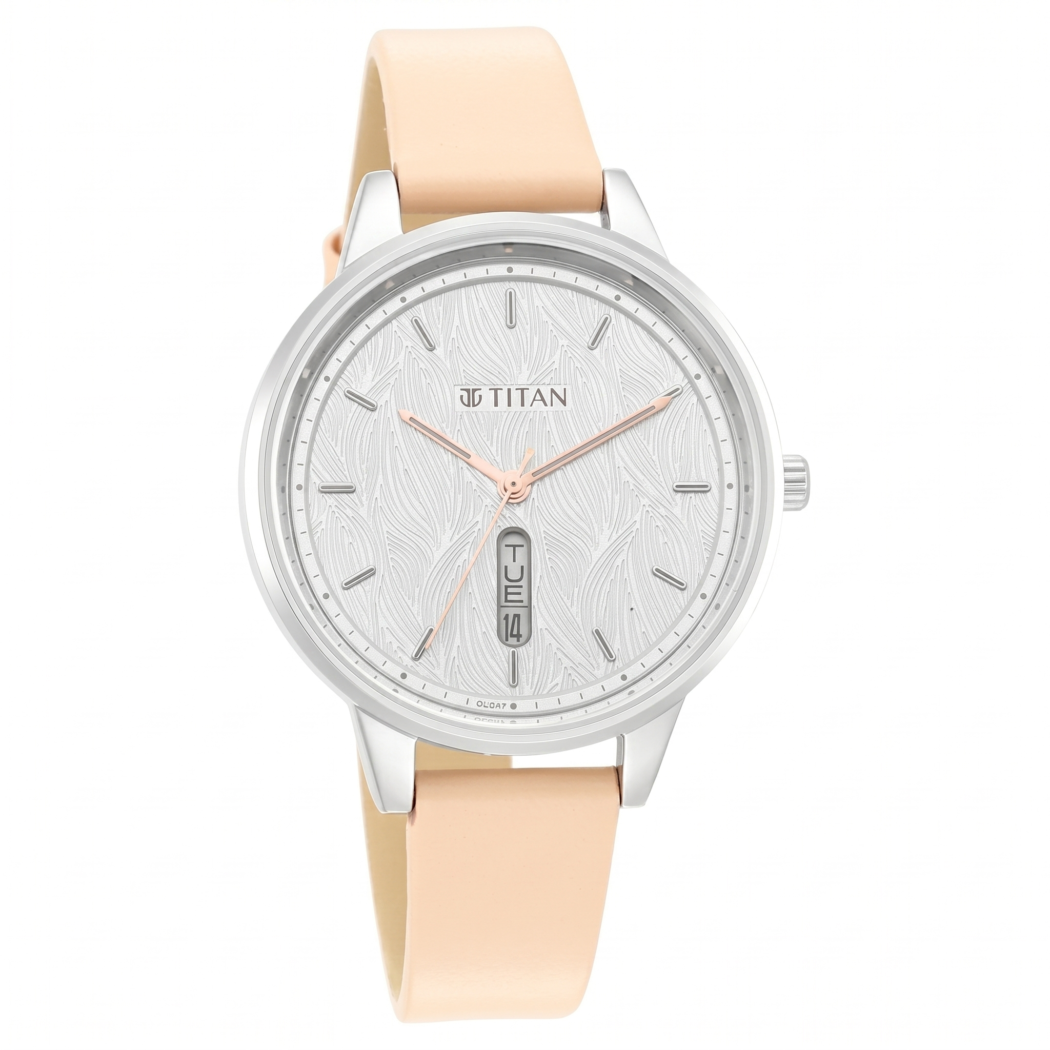 Titan 2648SL03 | Titan Women's Precision Simplicity Watch: Silver Gradient Dial with Leather Strap