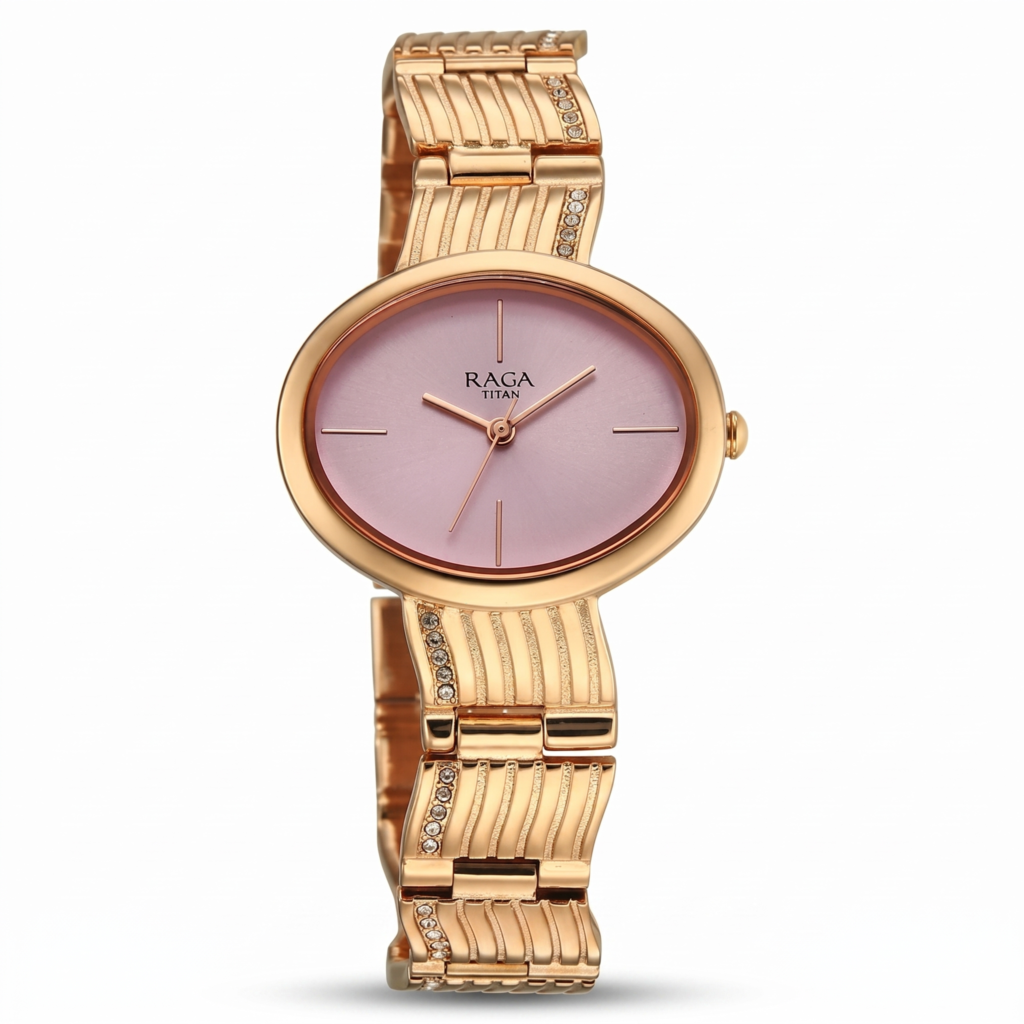 Titan 95362WM01 | Titan Raga Glimmers Quartz Analog Pink Dial Rose Gold Metal Strap Watch For Women