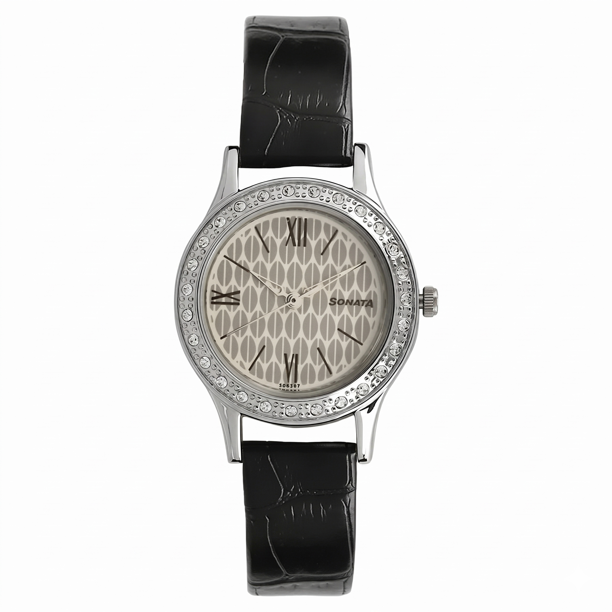 Sonata 8123SL03 | Sonata Stardust White Dial Women Watch With Leather Strap
