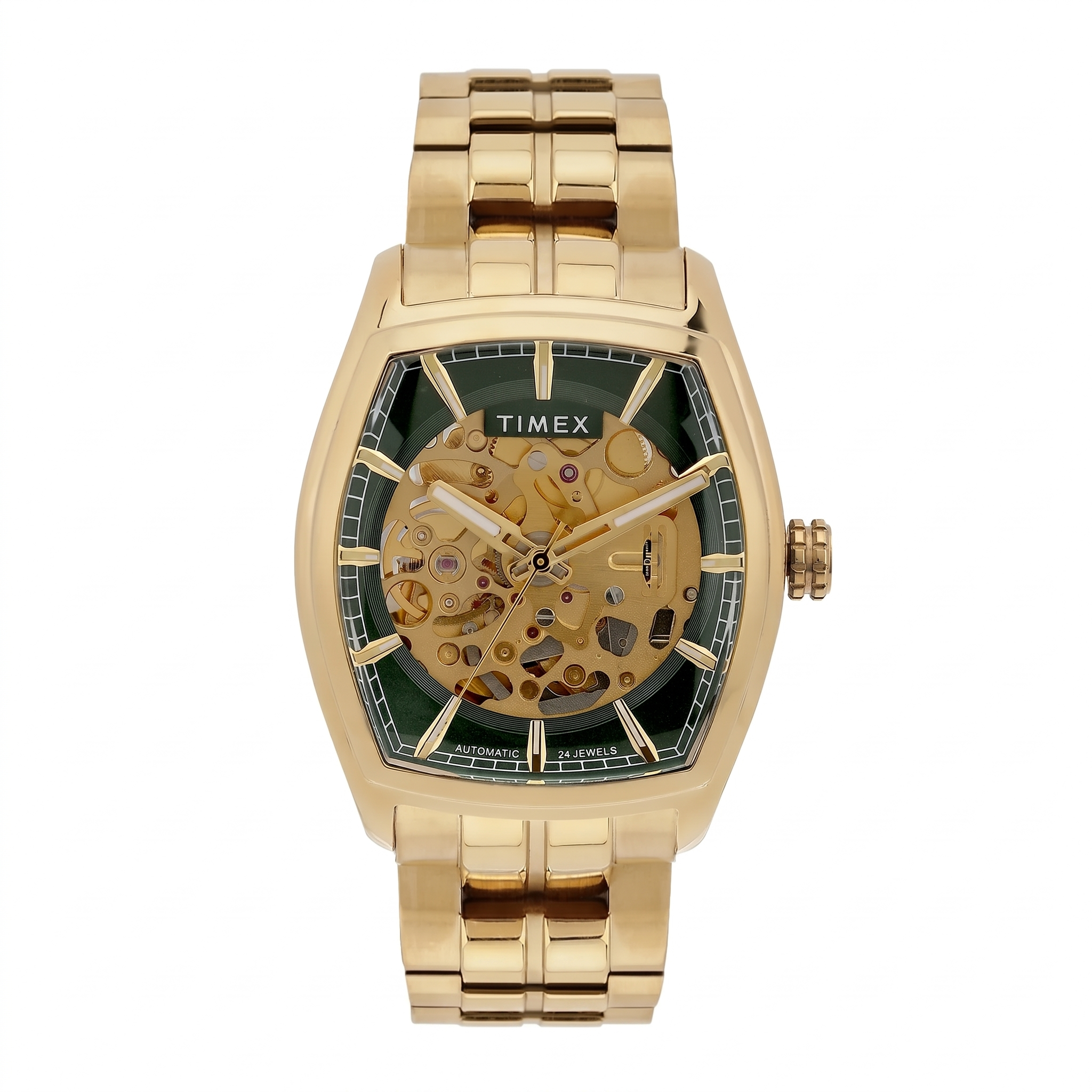 Timex TWEG25902 | TIMEX Men Green Rectangle Dial Analog Automatic Watch.