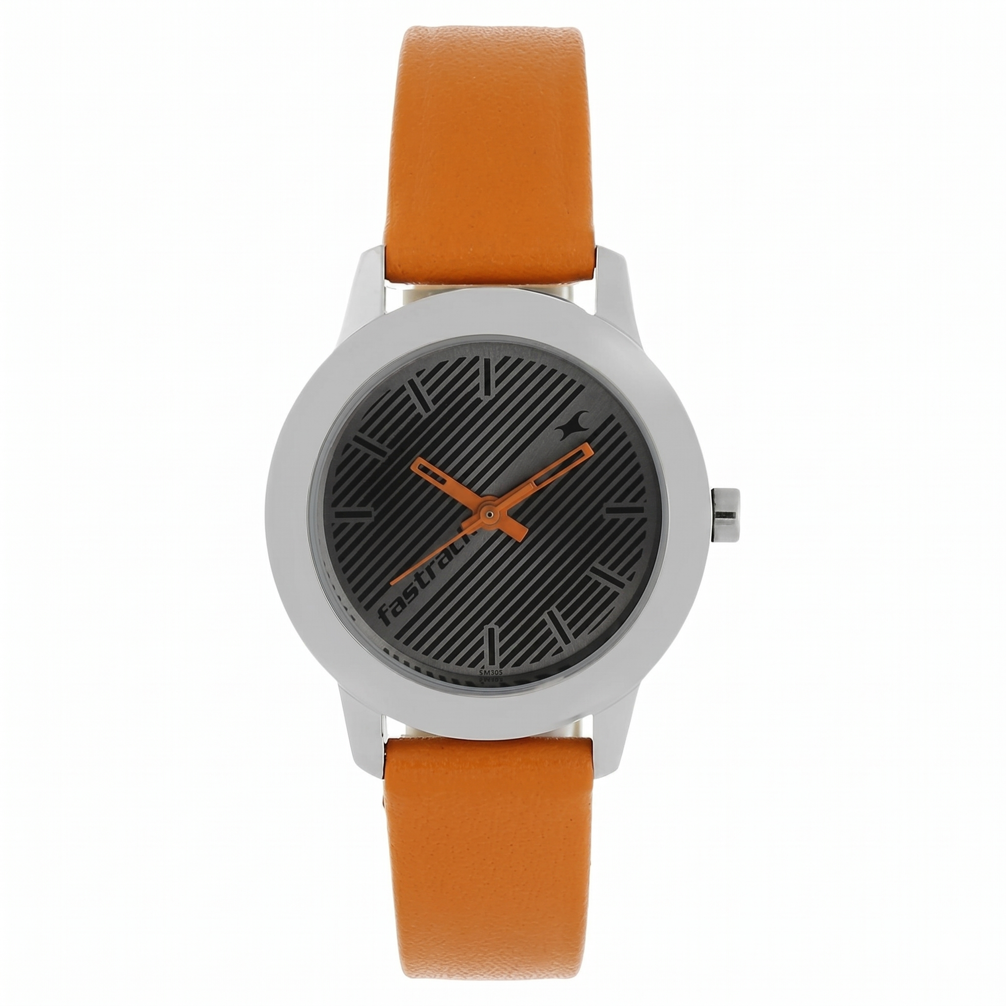 Fastrack 68008SL04 | Fastrack Fundamentals Quartz Analog Grey Dial Leather Strap Watch for Girls