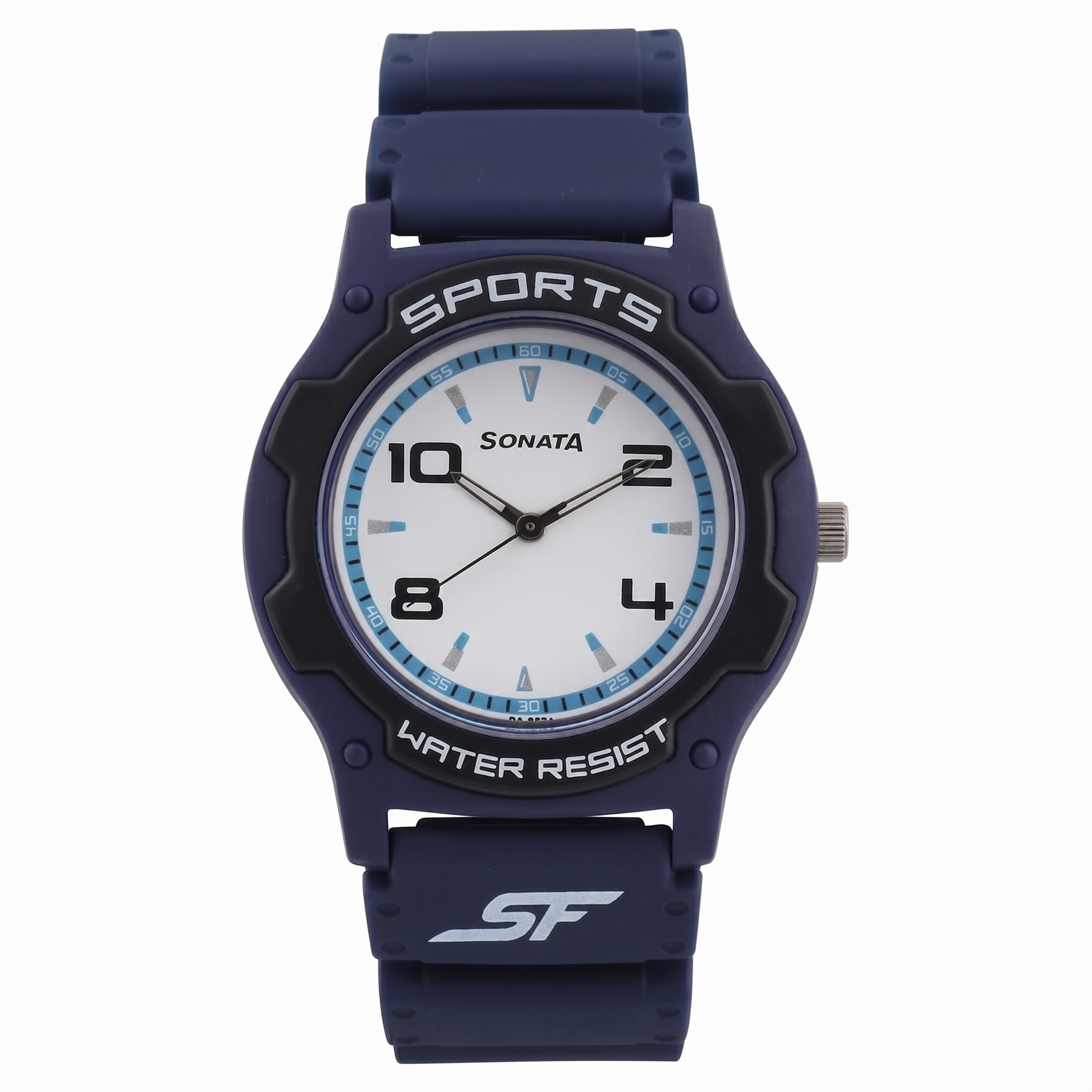 Sonata 7921PP13 | SF Quartz Analog White Dial Silicone Strap Watch for Men