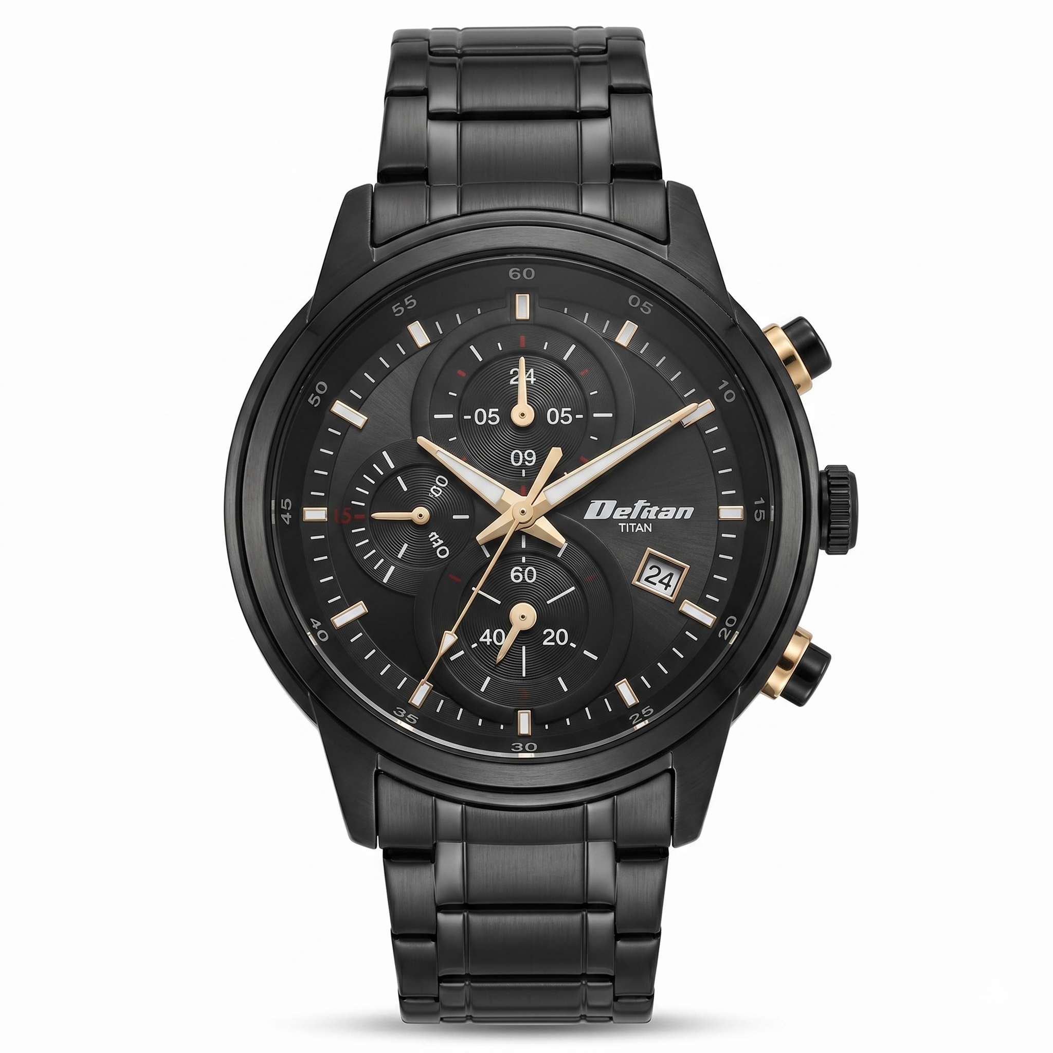 Titan 90086KM05 | Titan Octane Black Dial Chronograph Watch for Men