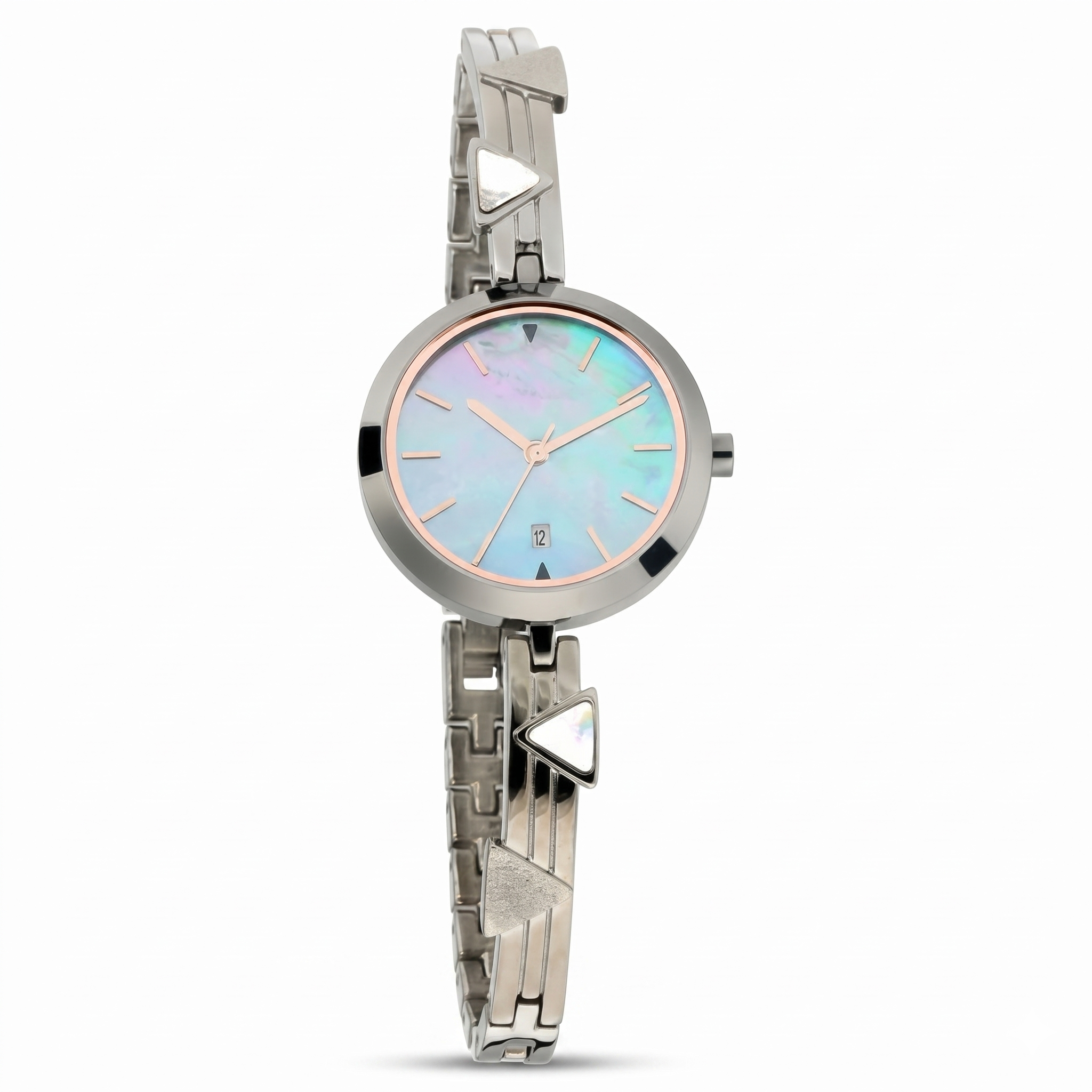 Titan 2606QM01 | Titan Raga Viva Mother of Pearl Dial Analog with Date Metal Strap Watch for Women
