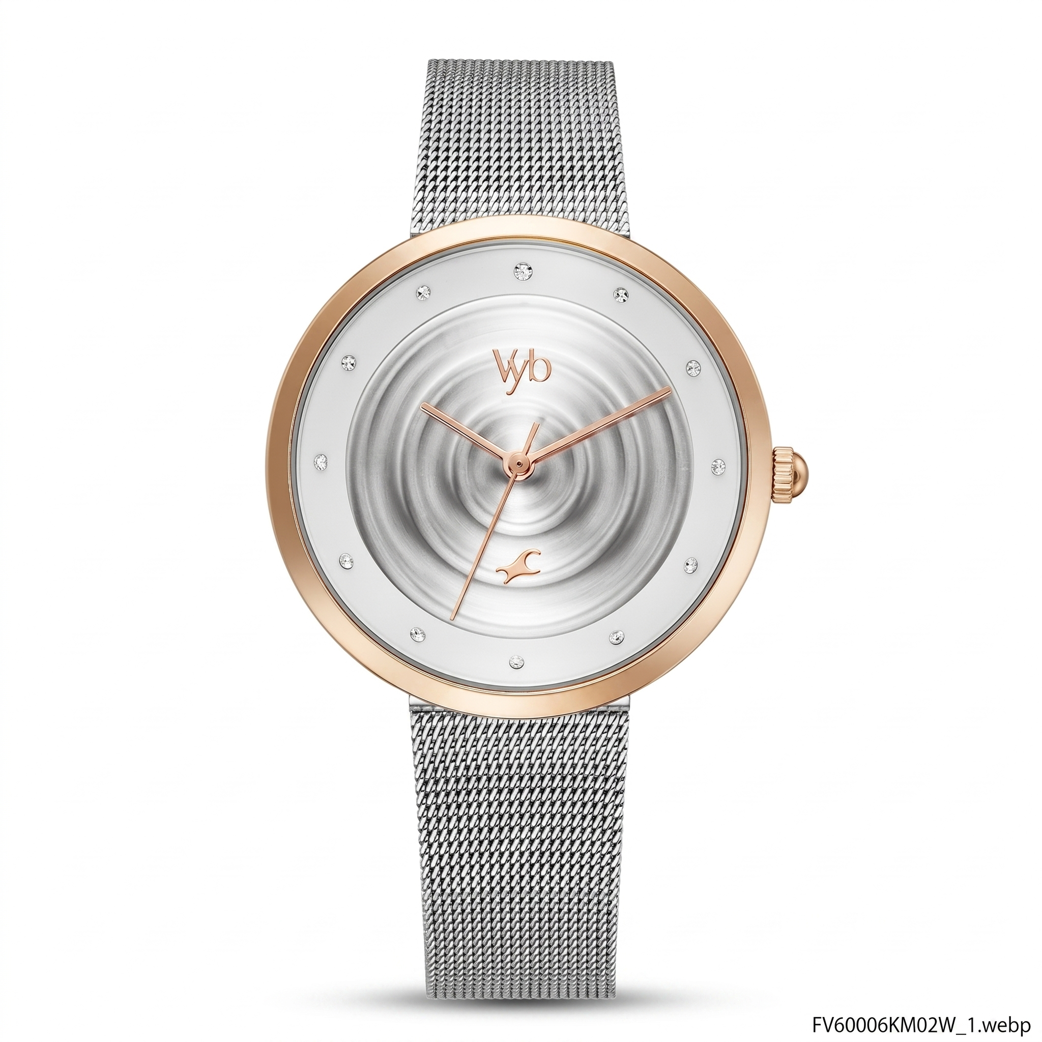 Fastrack FV60006KM02W | Fastrack Vyb Manifester Quartz Analog Silver Dial Stainless Steel Strap Watch for Girls