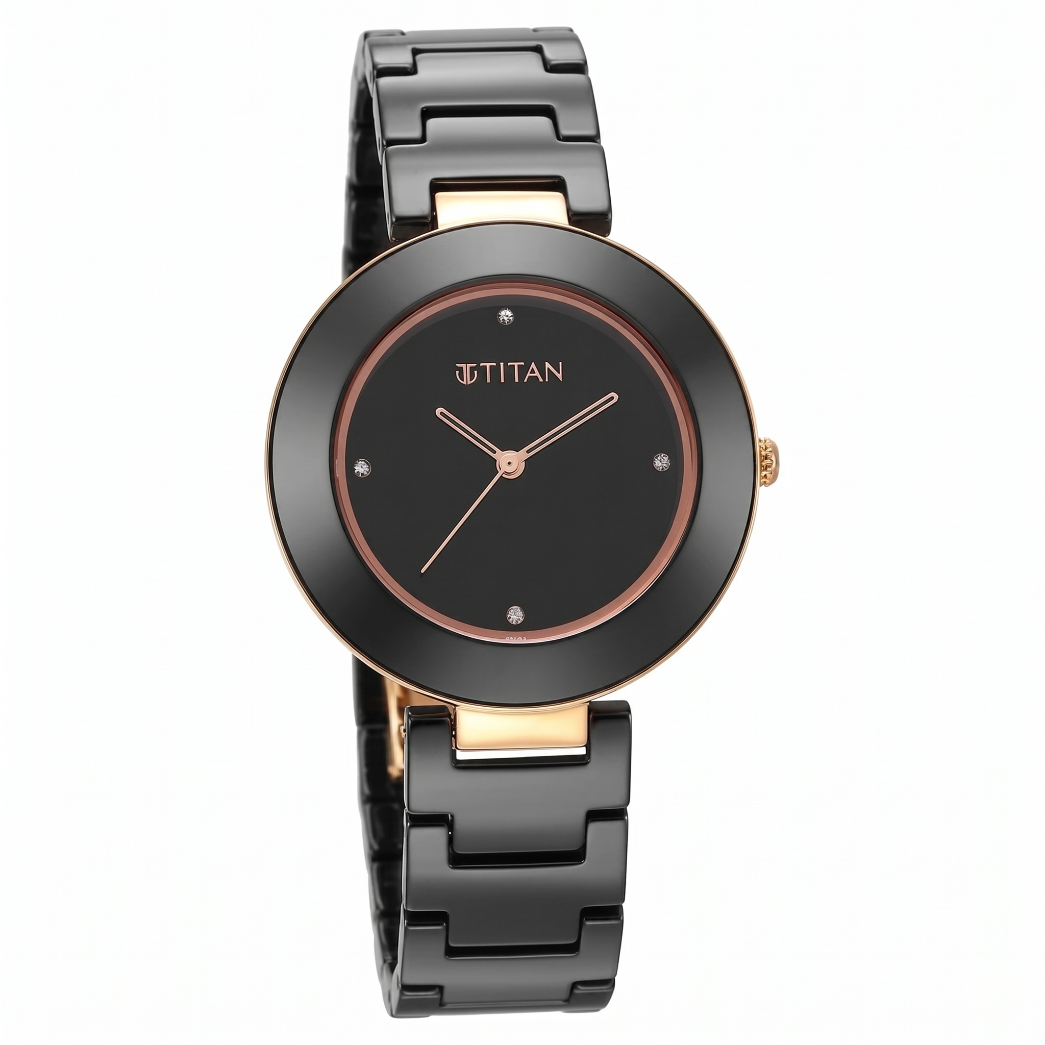 Titan 95189KC02 | Titan Purple Ceramics Black Dial Analog Ceramic Strap watch for Women