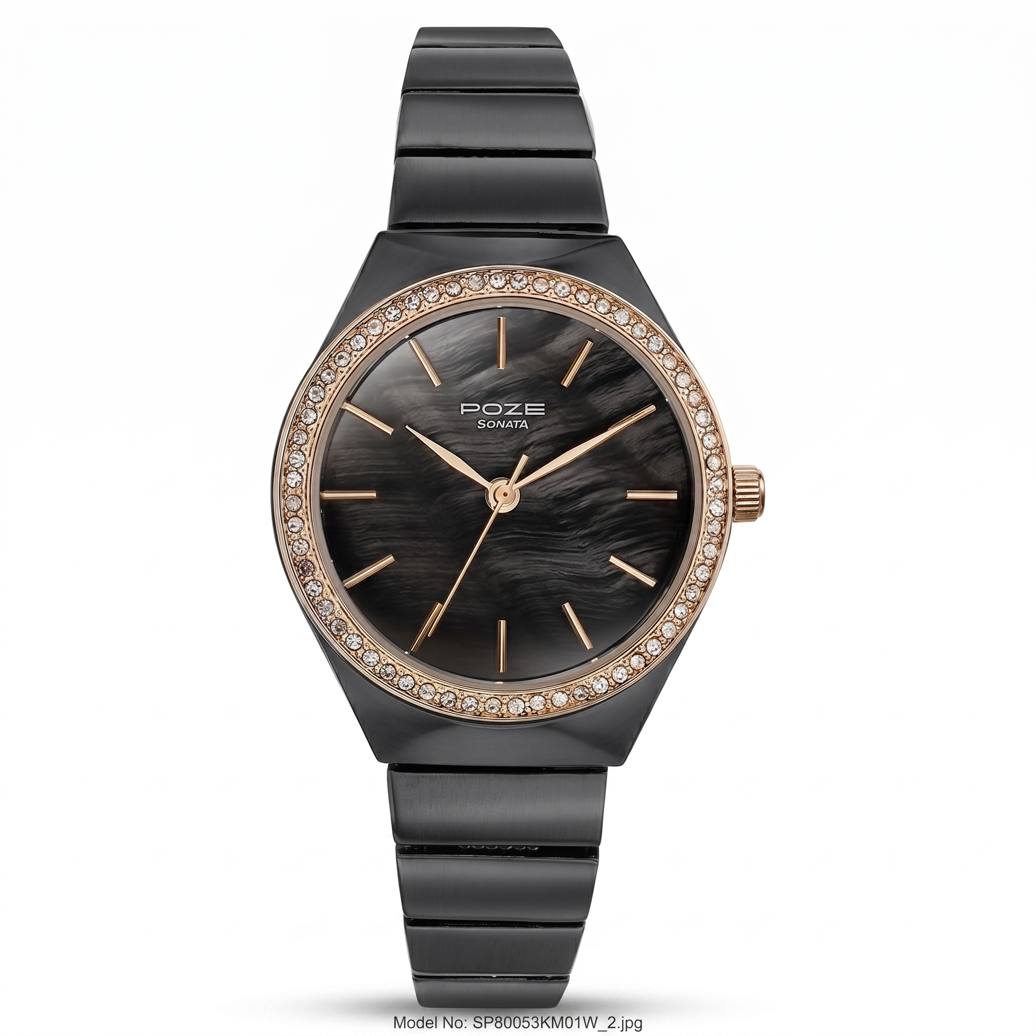 Sonata SP80053KM01W | Sonata Poze Quartz Analog Brown Dial Metal Strap Watch for Women