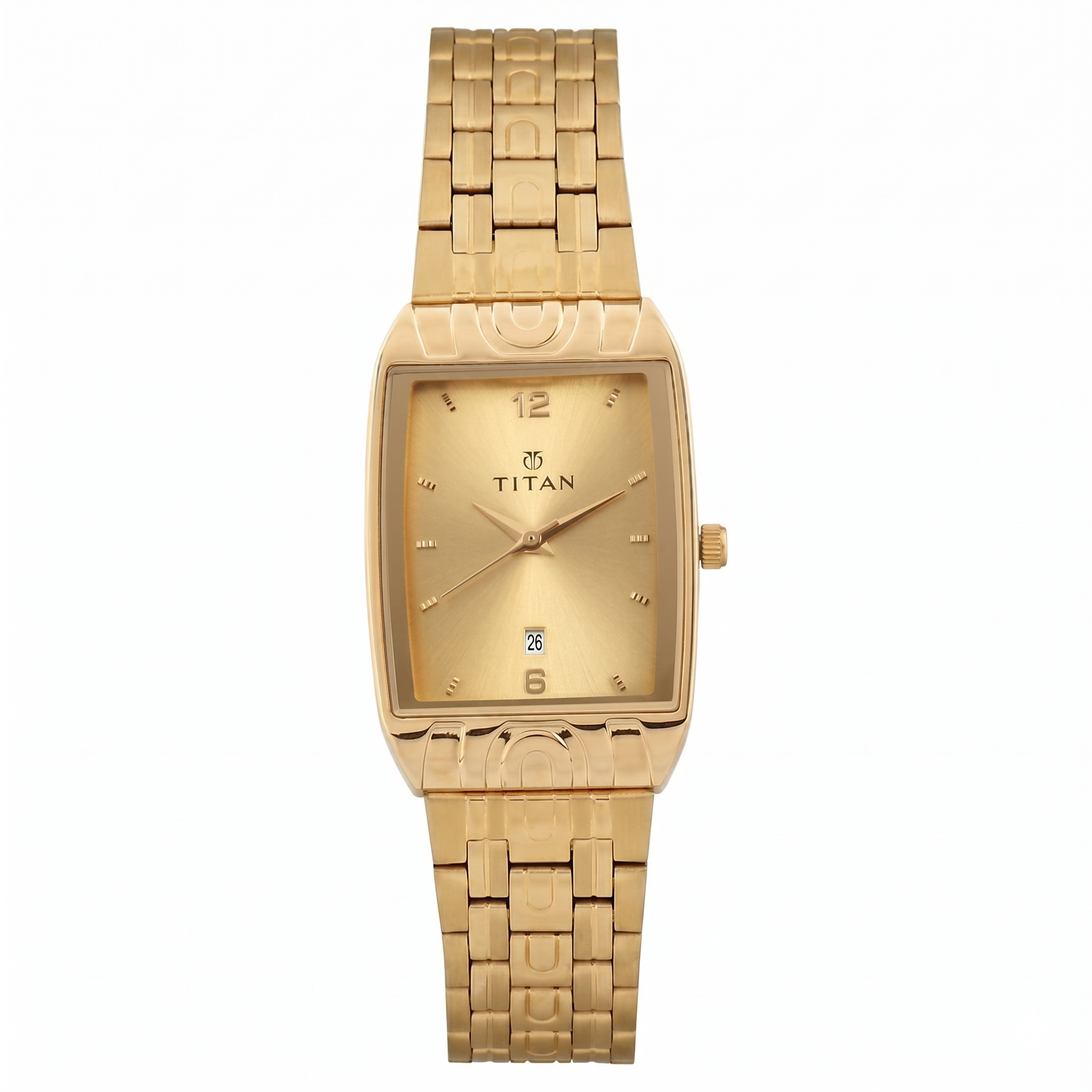 Titan 9152YM03 | Titan Analog with Date Dial Metal Strap watch for Men