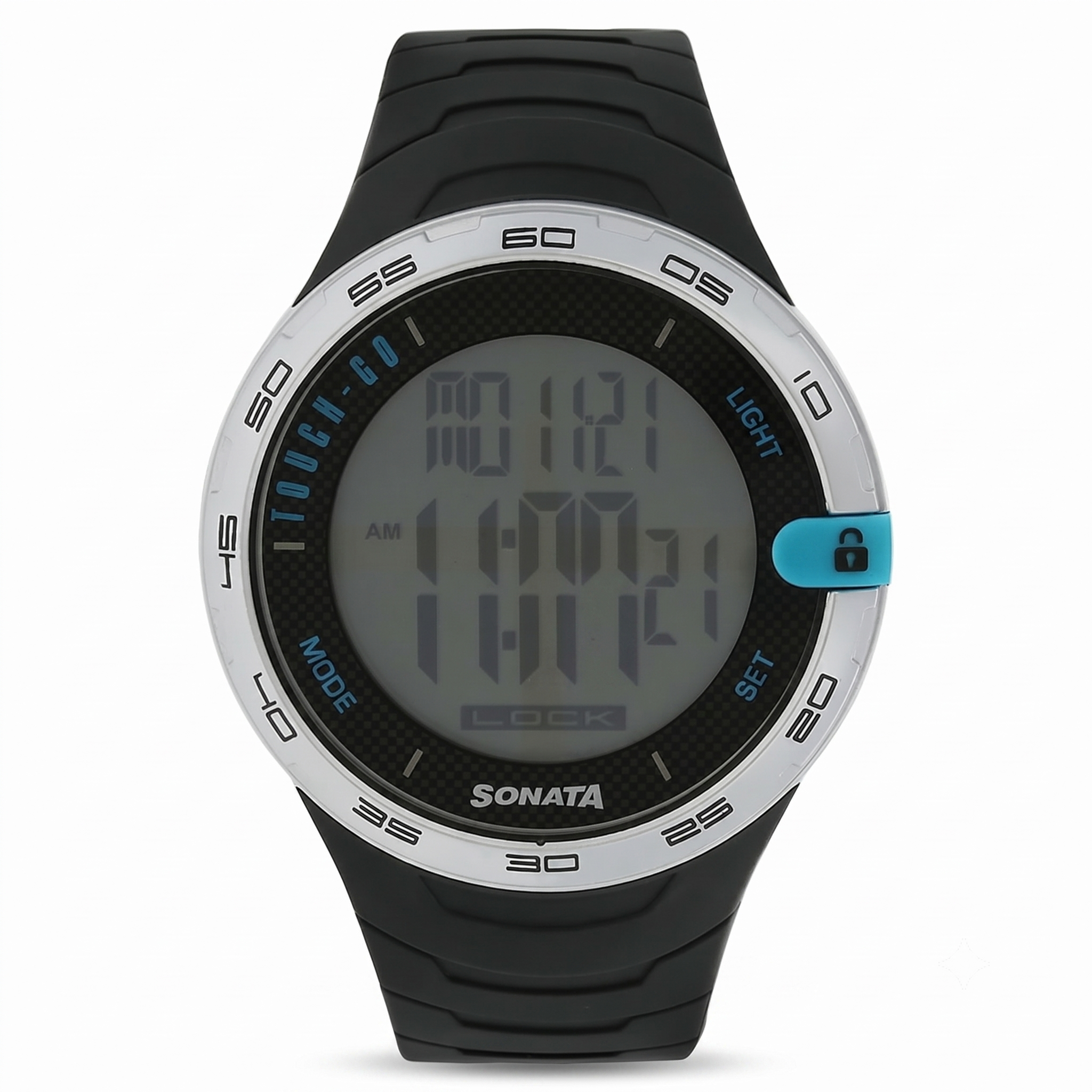 Sonata 77041PP01J | SF Digital Dial Plastic Strap Watch for Men