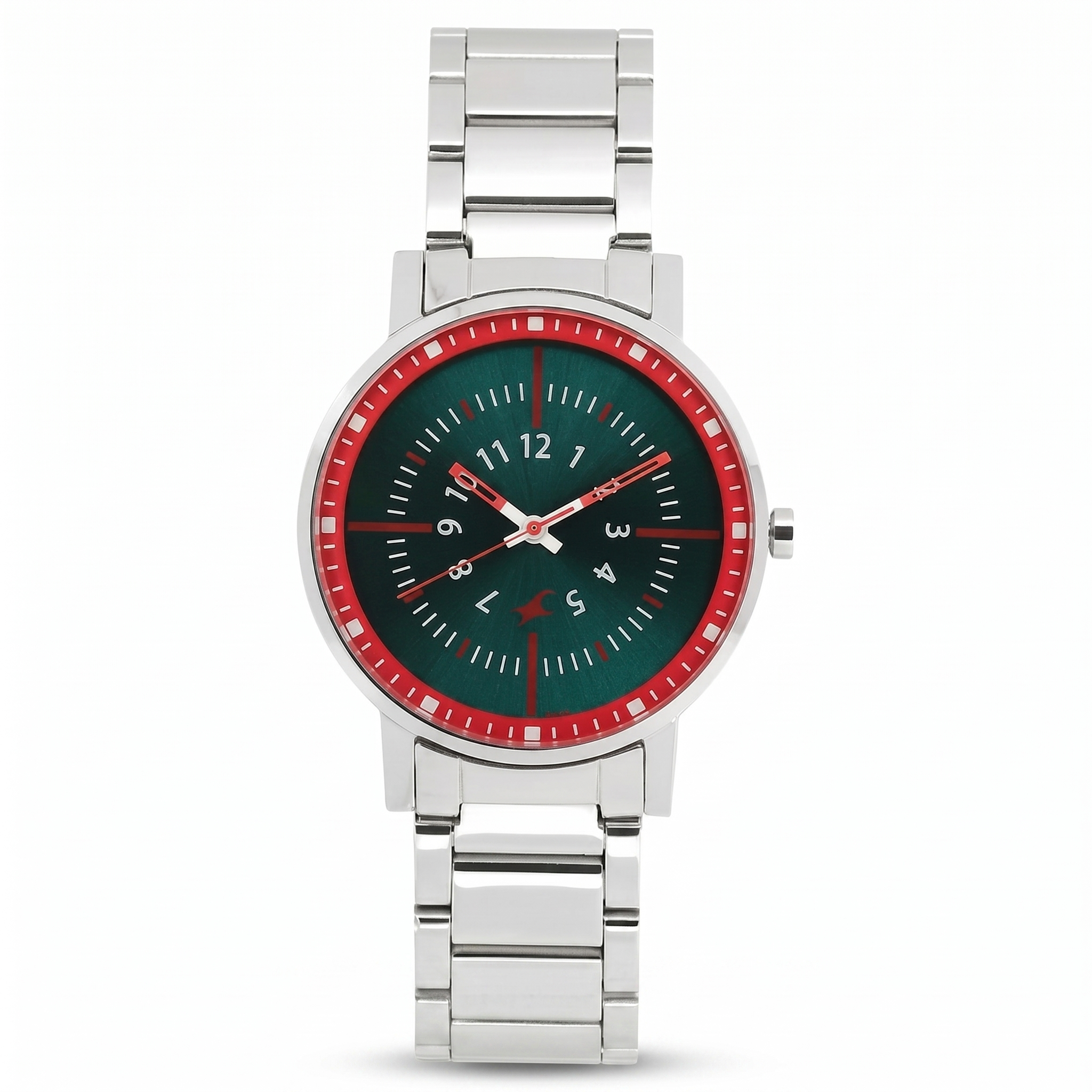 Fastrack 6172SM03 | Fastrack Varsity Quartz Analog Green Dial Stainless Steel Strap Watch for Girls