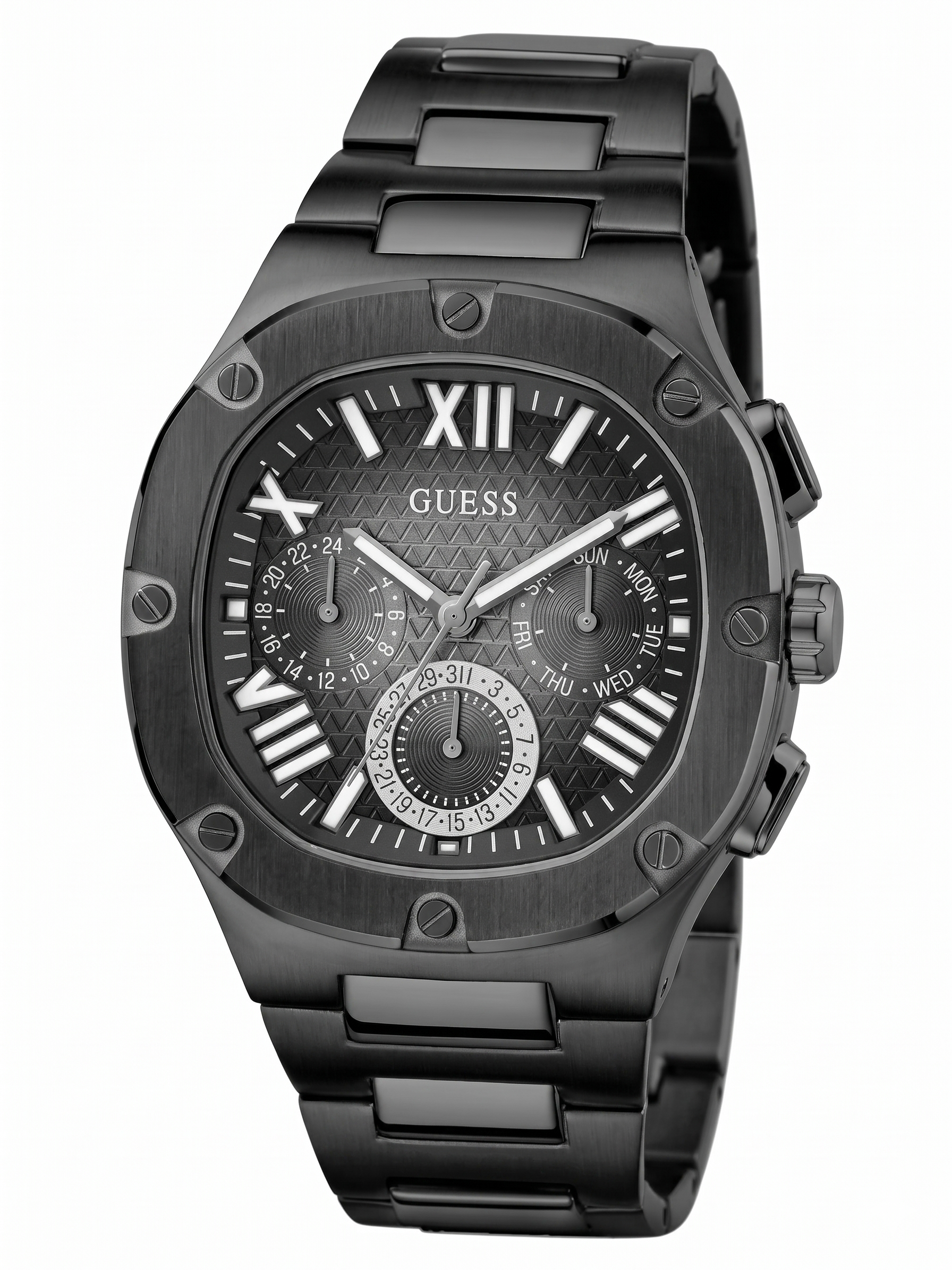 Guess GW0572G3 | Headline Men Quartz Black Dial Chronograph Stainless Steel Watch.