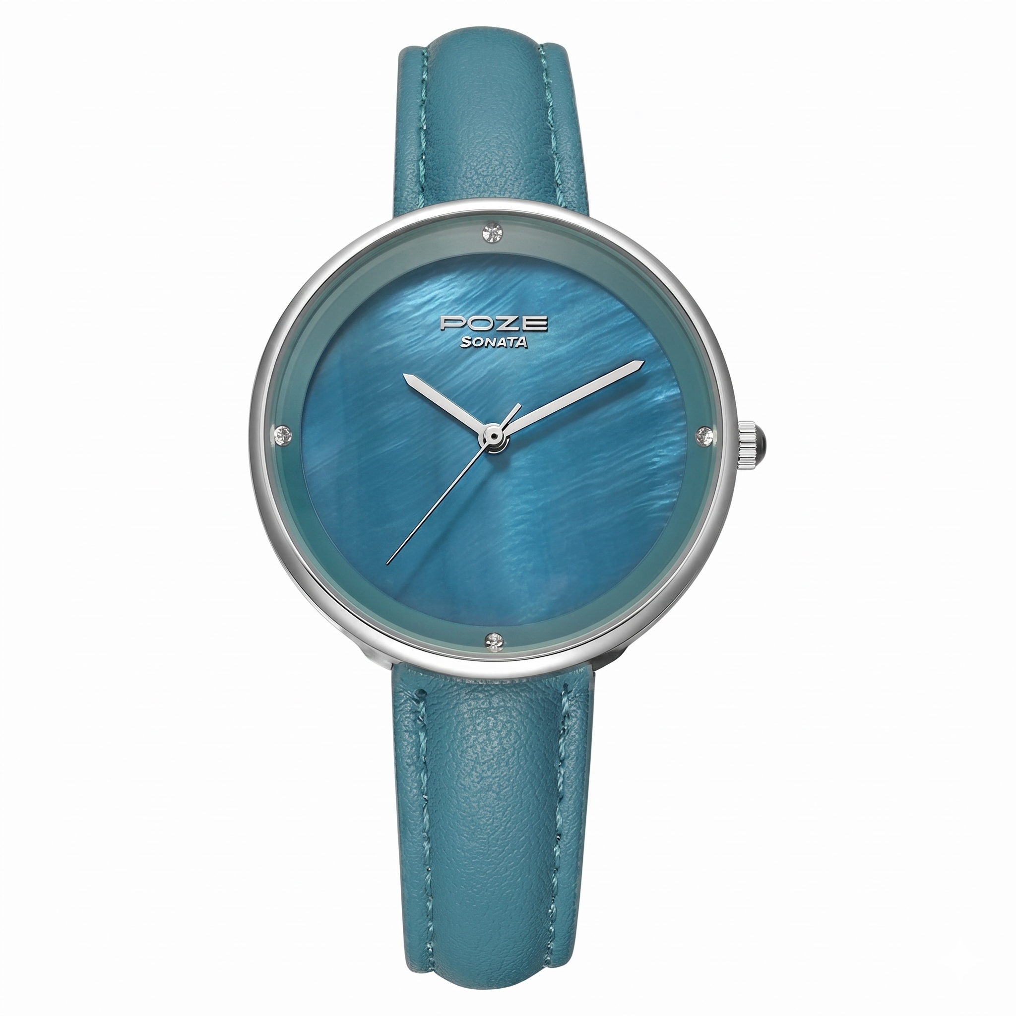 Sonata SP80050SL01W | Poze by Sonata Quartz Analog Blue Dial PU Leather Strap Watch for Women