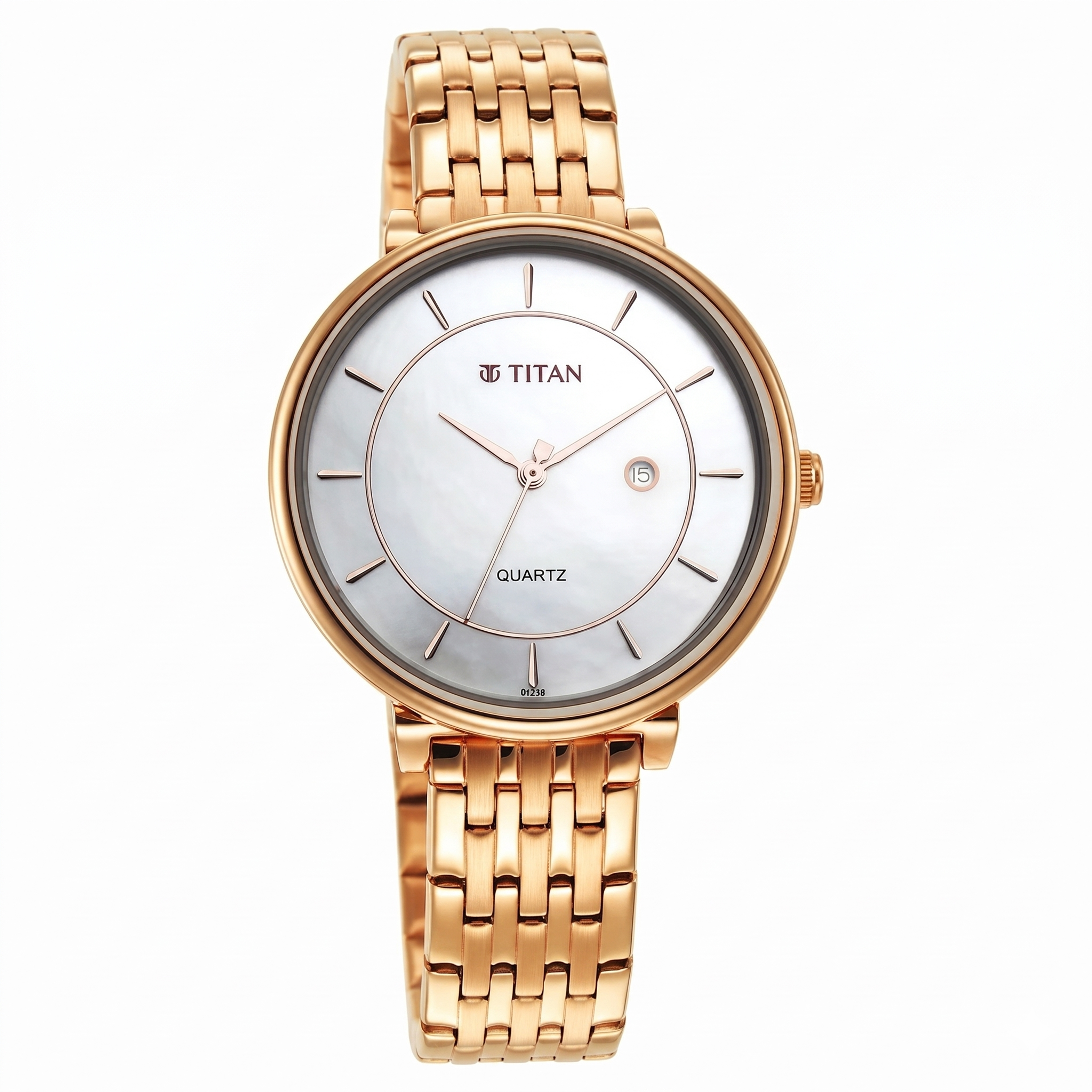 Titan 2673WM01 | Titan Premium Workwear White Dial Analog with Date Stainless Steel Strap watch for Women