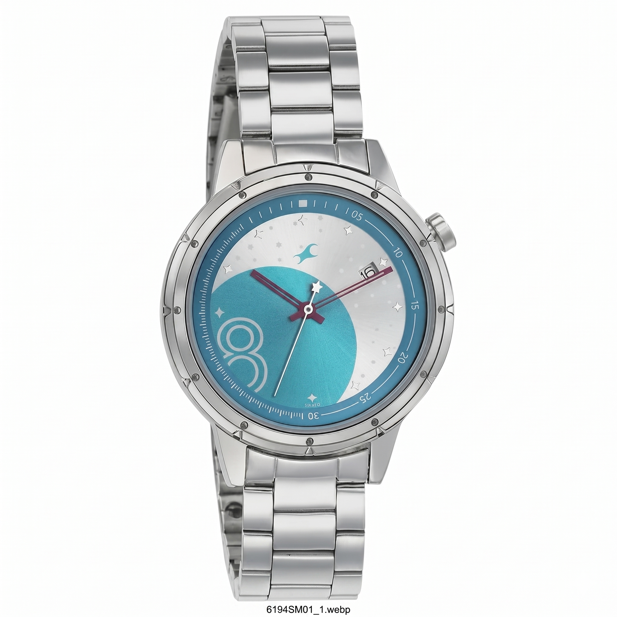 Fastrack 6194SM01 | Fastrack Space Rover Quartz Analog with Date Blue Dial Stainless Steel Strap Watch for Girls