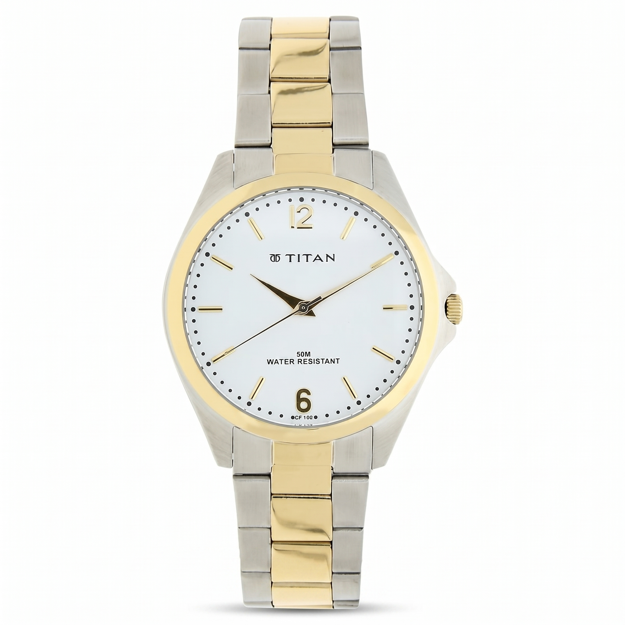 Titan 9439BM01 | Titan Quartz Analog White Dial Metal Strap Watch for Men