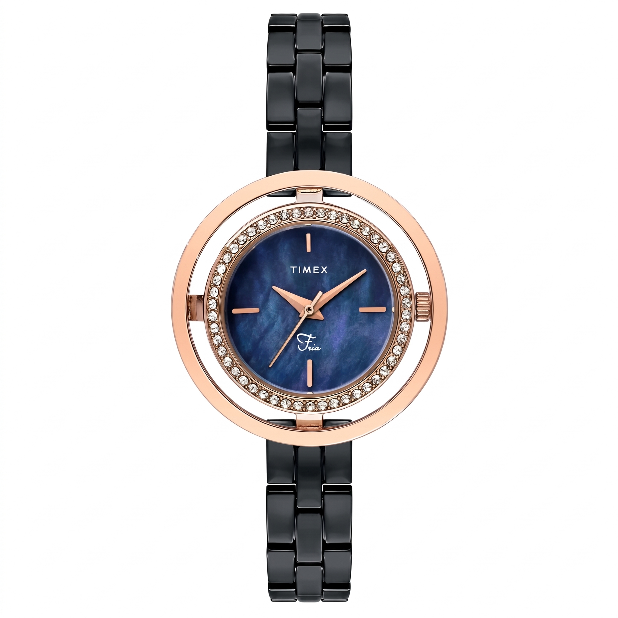 Timex TWEL24303 | TIMEX Fria Black Round Dial Analog Women's Watch