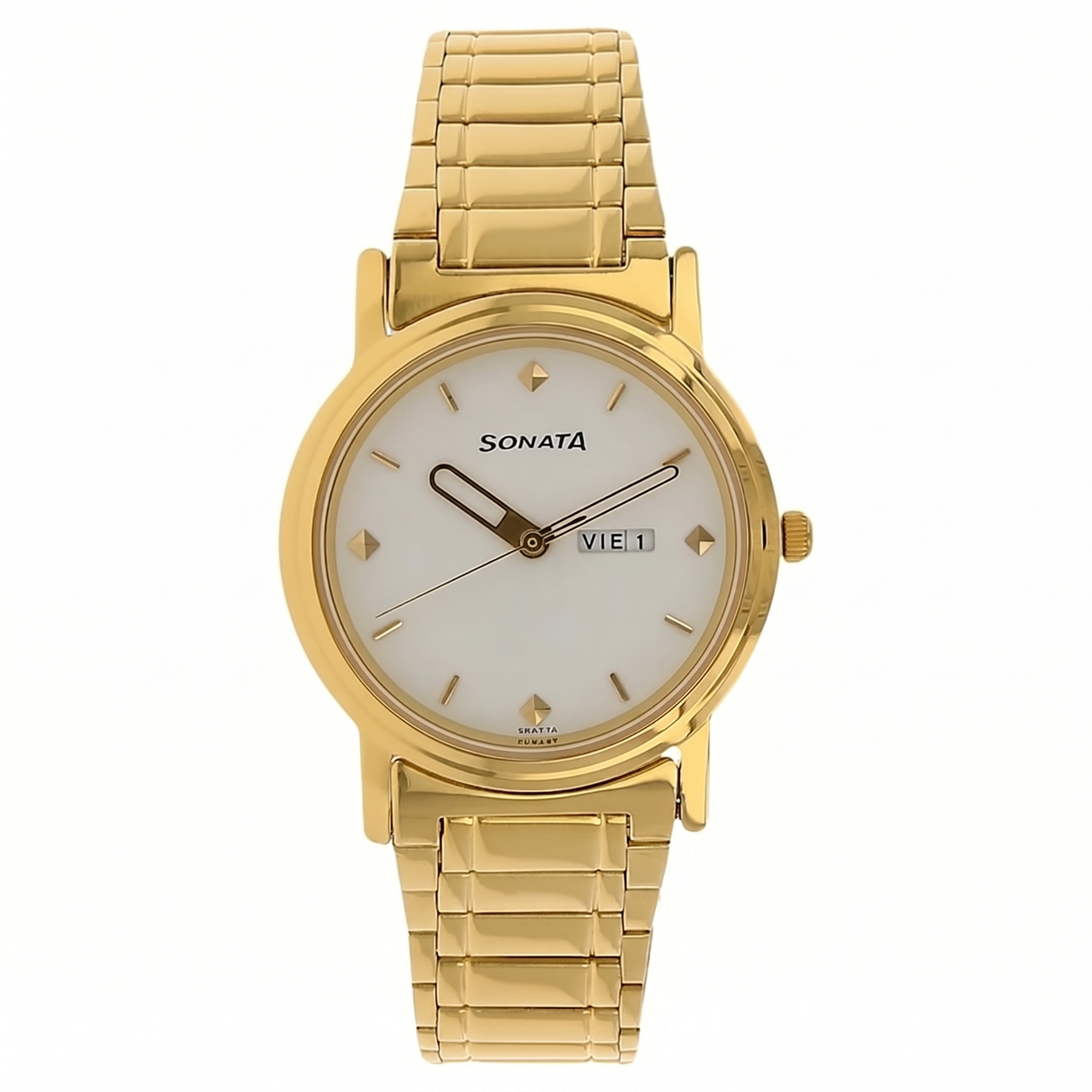 Sonata NN1141YM11 | Sonata Quartz Analog White Dial Stainless Steel Strap Watch for Men