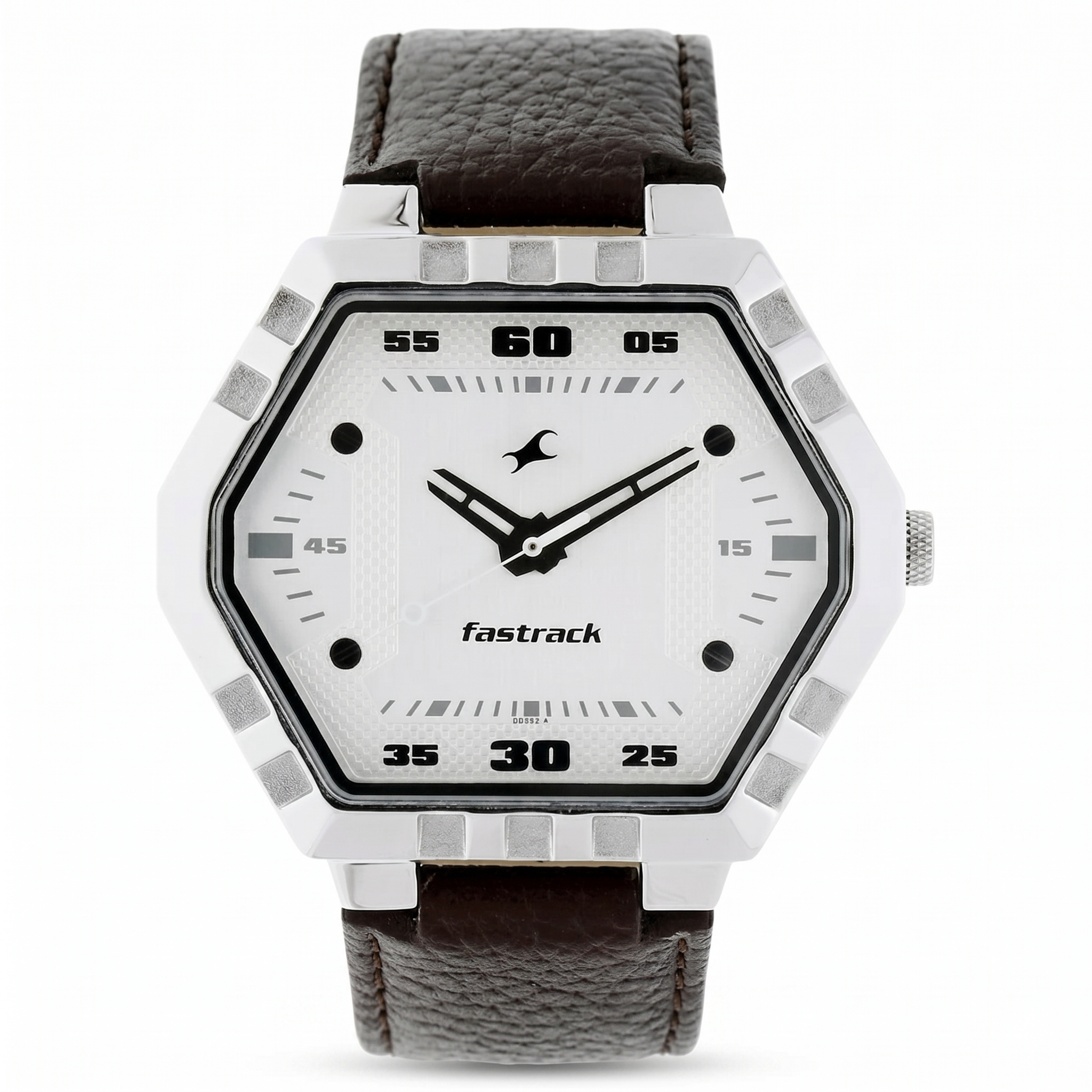 Fastrack 3067SL01 | Fastrack Quartz Analog White Dial Leather Strap Watch for Guys