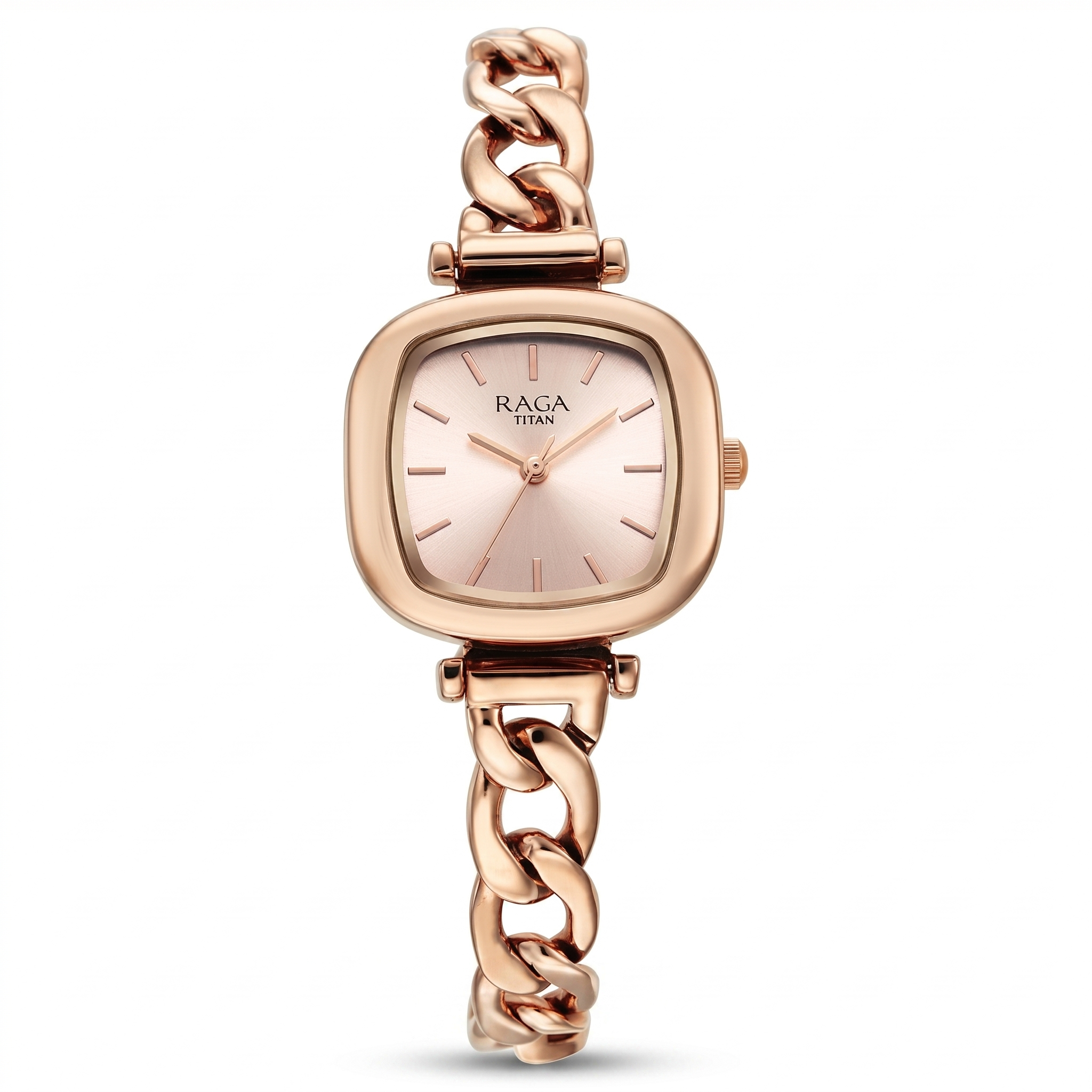 Titan 95302WM01 | Titan Raga Showstopper Quartz Analog Rose Gold Dial Metal Strap Watch For Women