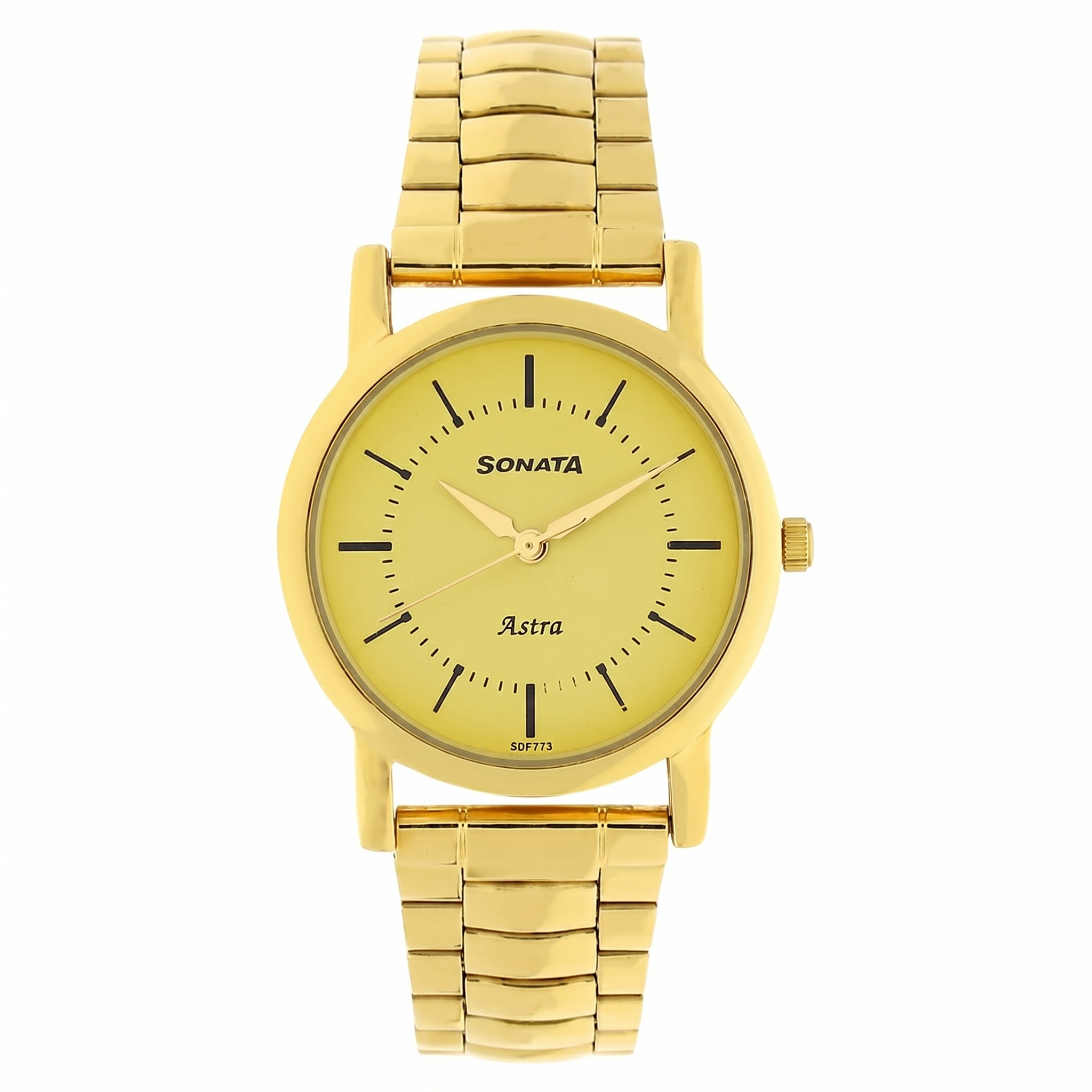 Sonata NP77049YM01 | Sonata Quartz Analog Champagne Dial Stainless Steel Strap Watch for Men