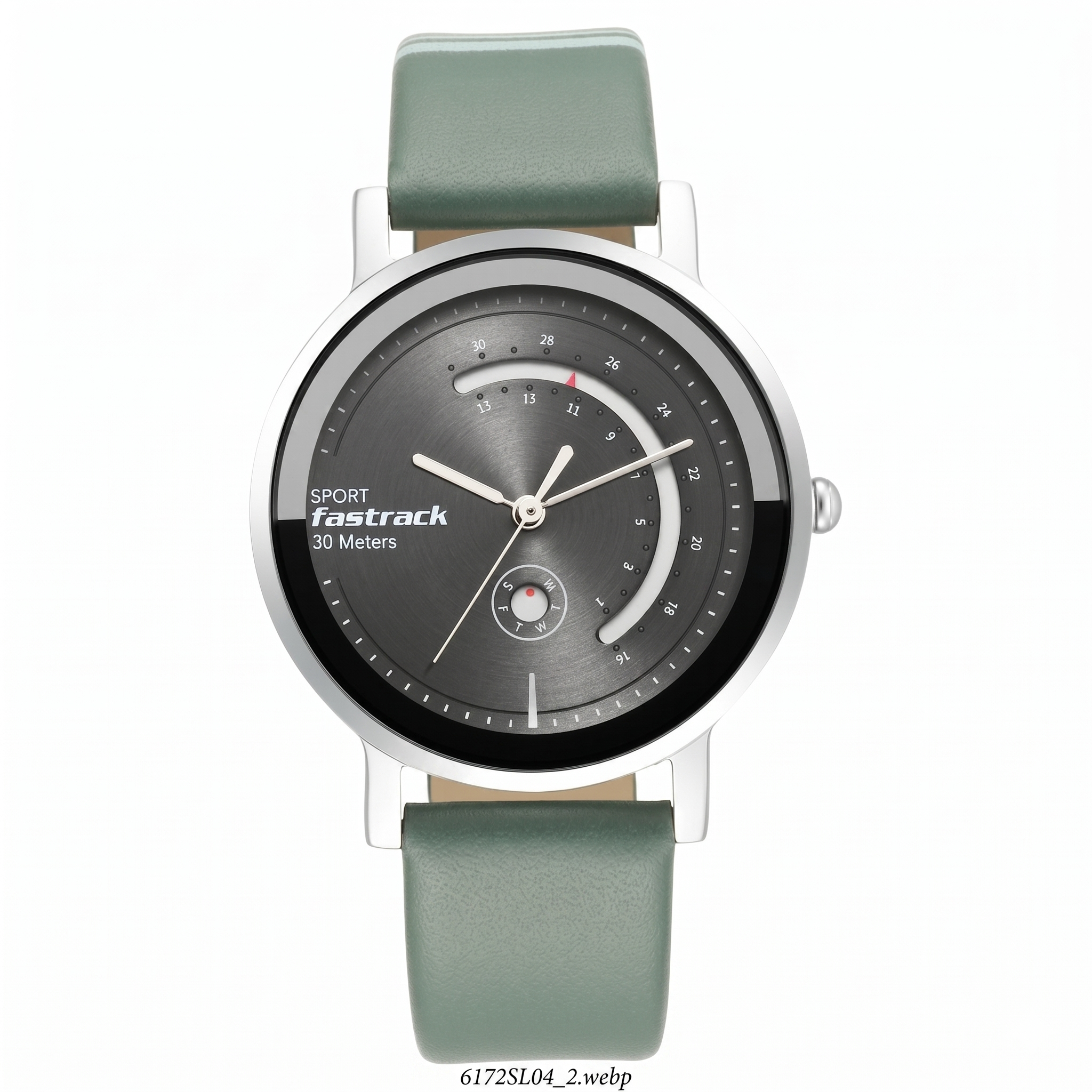 Fastrack 6172SL04 | Fastrack Wear Your Look Quartz Analog with Day and Date Grey Dial Leather Strap Watch for Girls