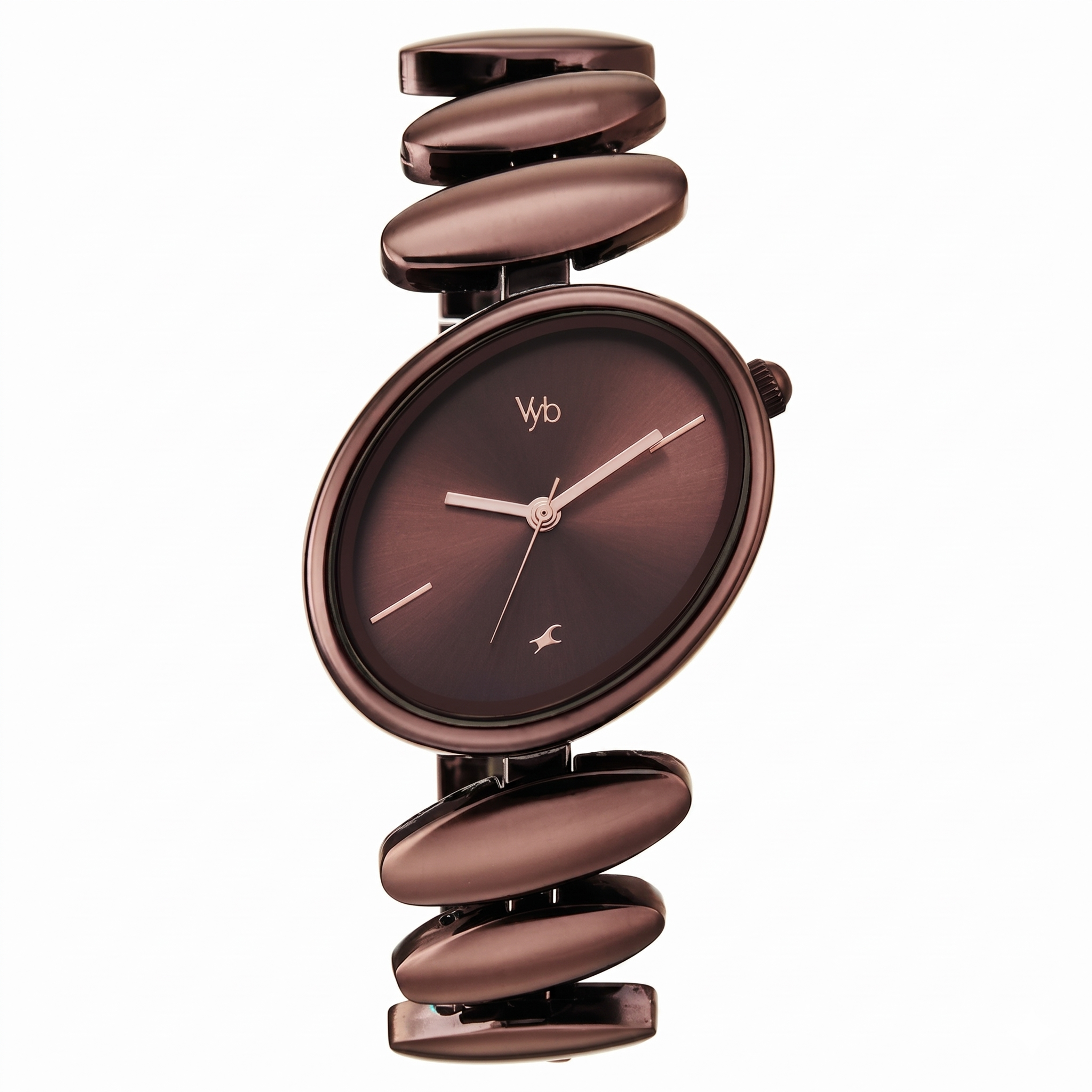 Fastrack FV60120QM01 | Vyb Successor By Fastrack Quartz Analog Brown Dial Brown Metal Strap Watch For Girls