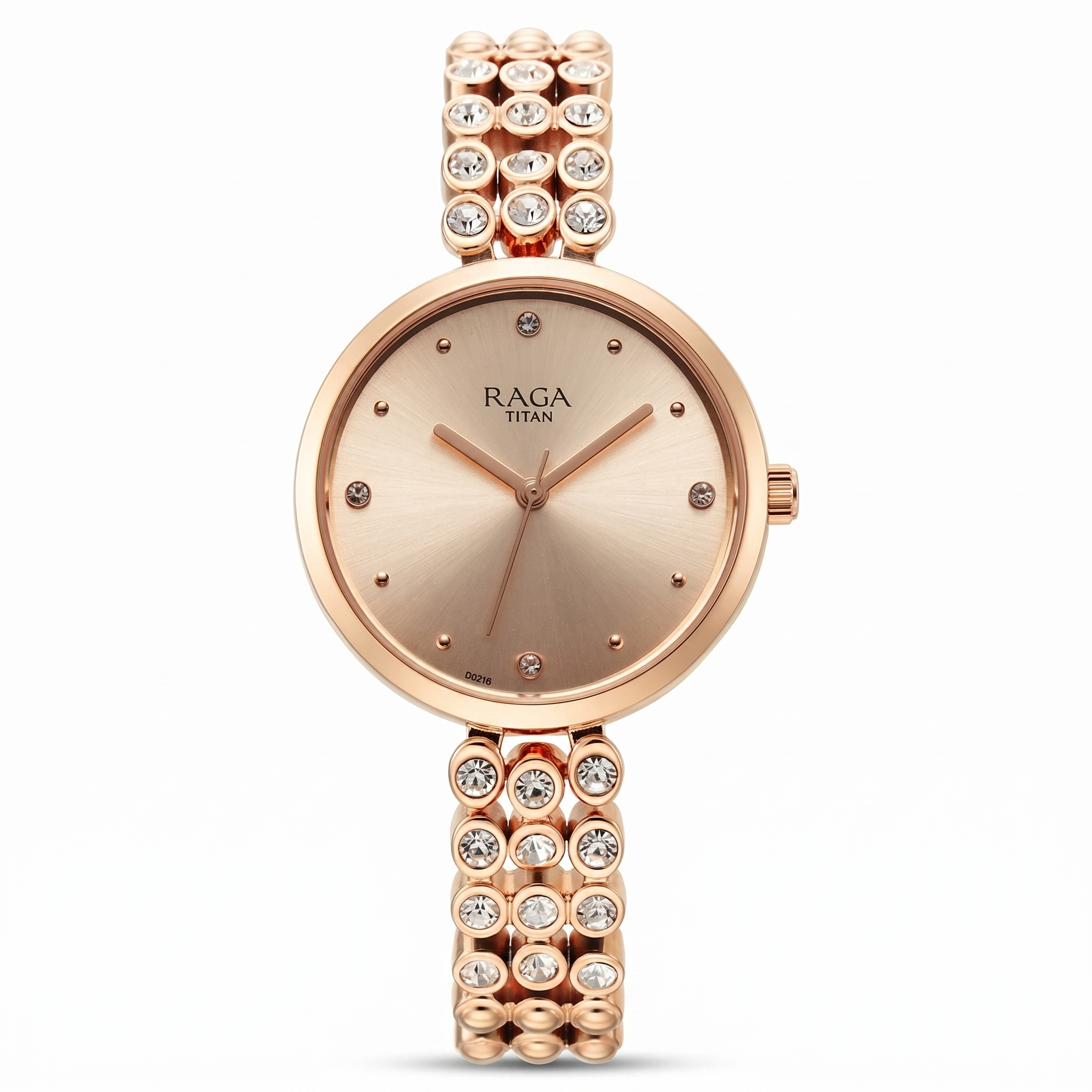 Titan 95262WM01 | Titan Raga Showstopper Quartz Analog Rose Gold Dial Metal Strap Watch for Women