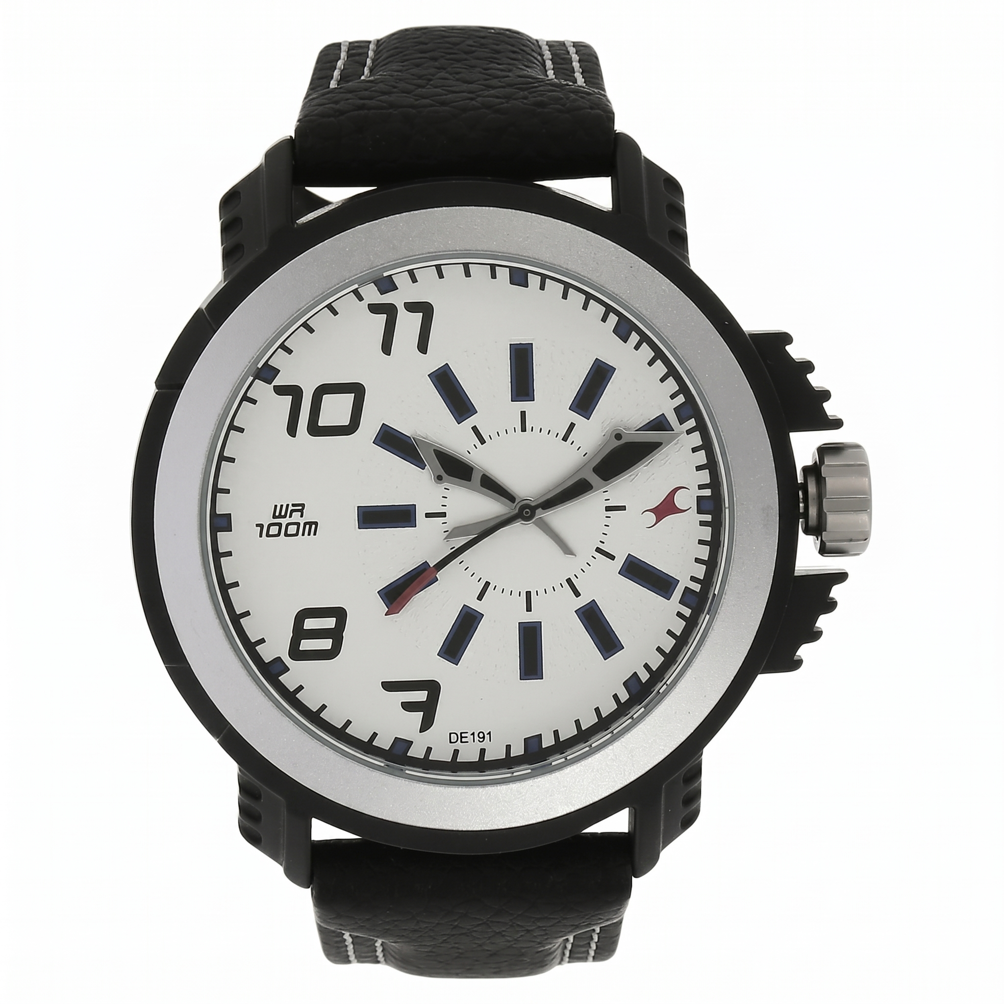 Fastrack 38015PL01J | Fastrack Quartz Analog Silver Dial Leather Strap Watch for Guys