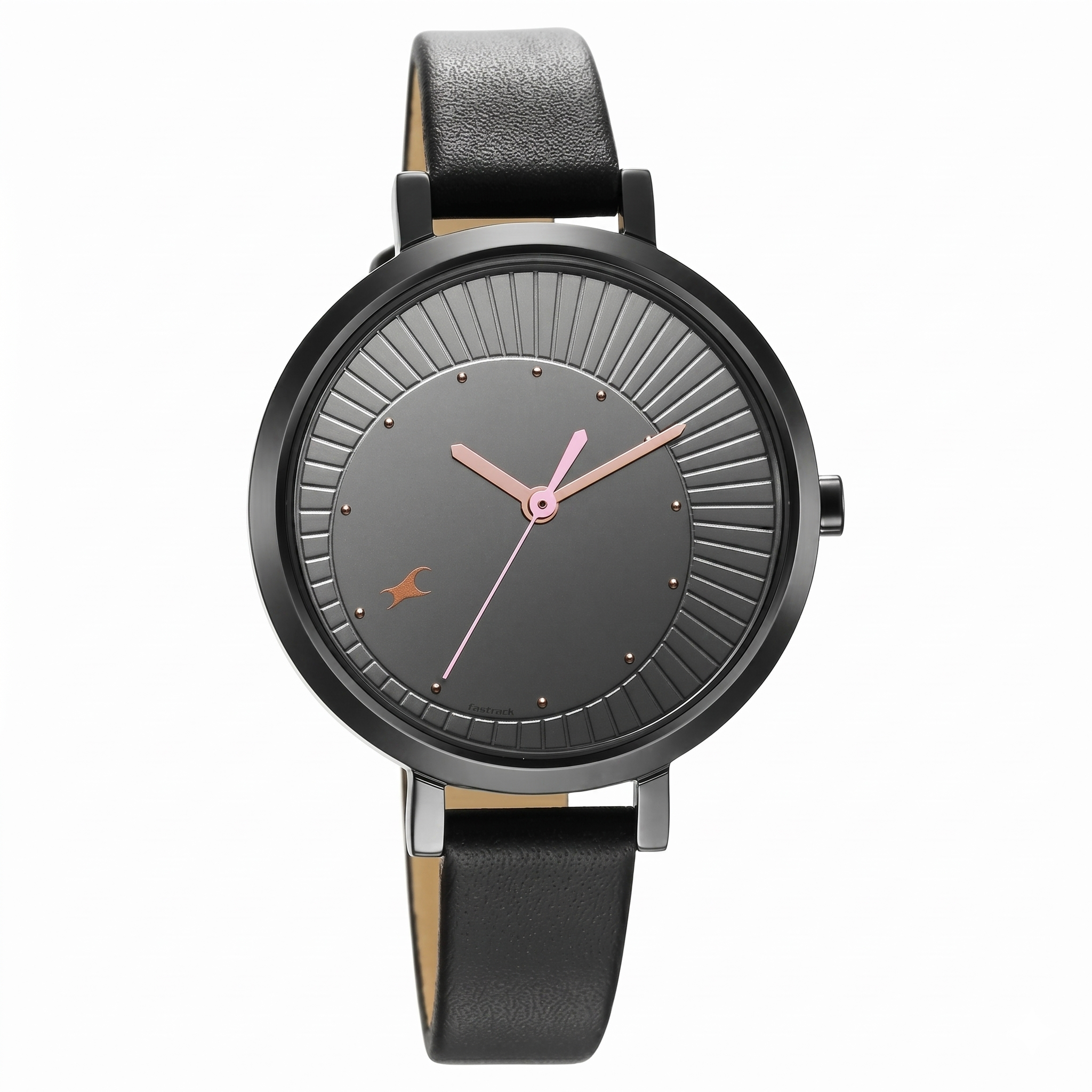 Fastrack NR6230NL02 | Fastrack Style Up Black Dial Leather Strap Watch for Girls
