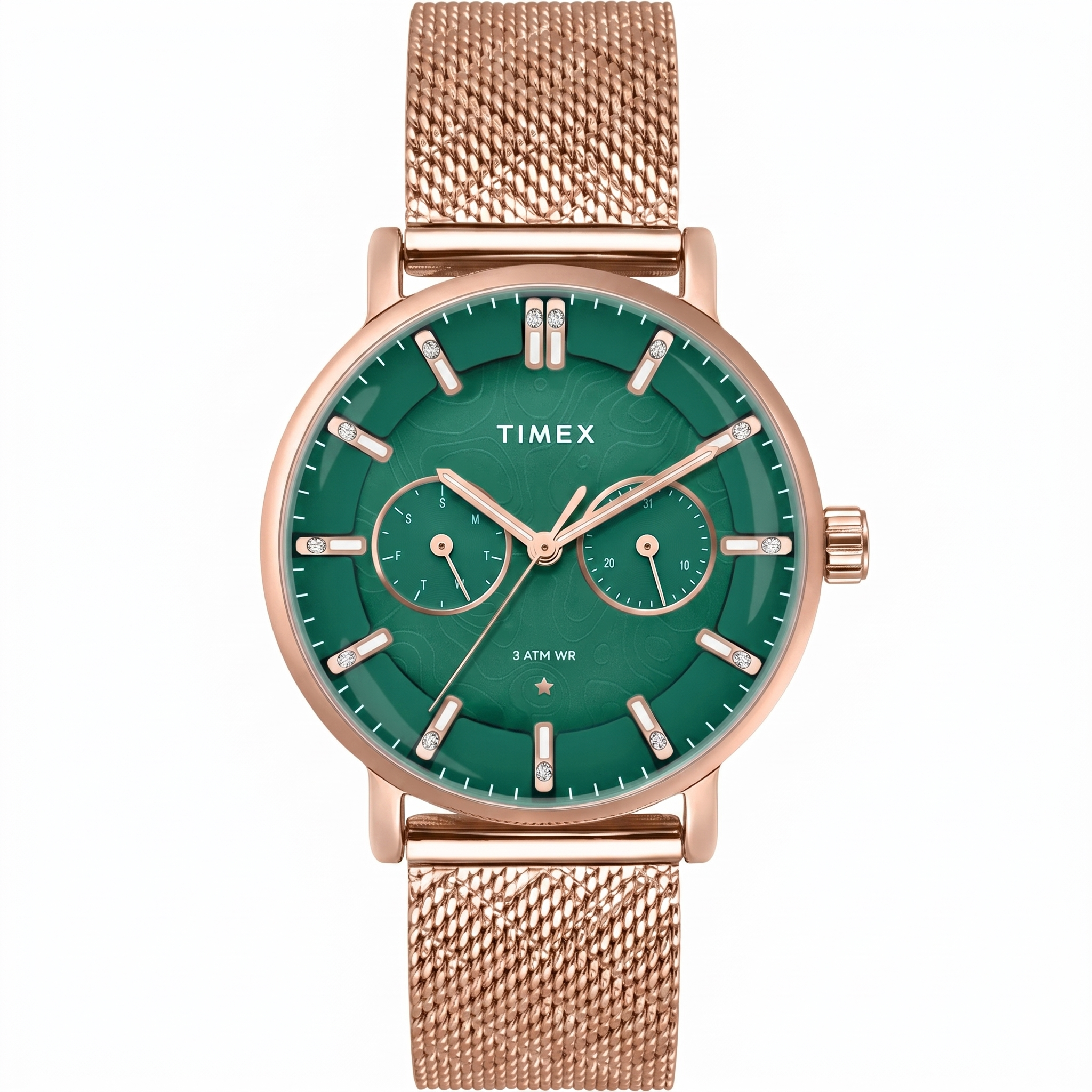 Timex TWEL20302 | TIMEX Green Round Dial Analog Women's Watch